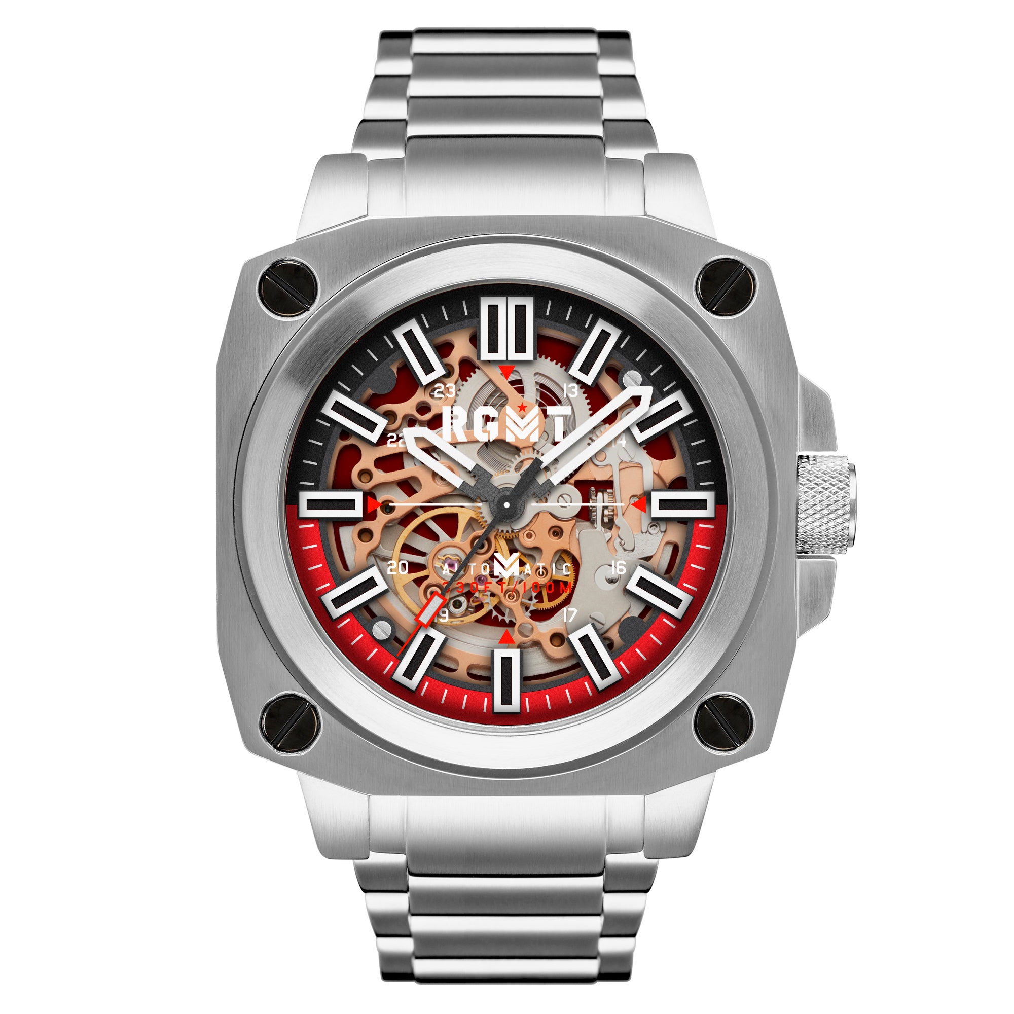 Mens black skeleton on sale watch