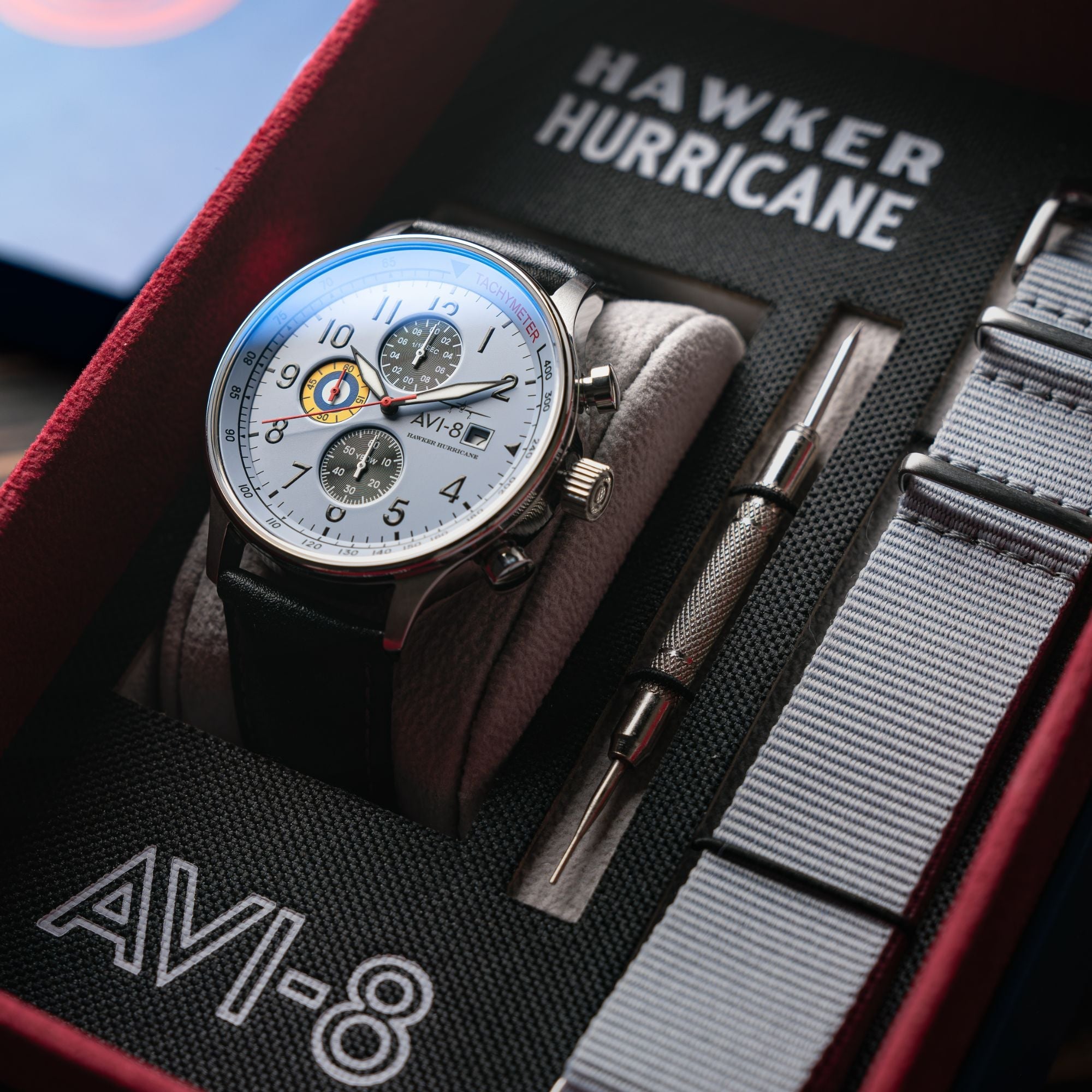 AVI-8 AVI-8 Hawker Hurricane Classic Chronograph Faded Blue Men's Watch AV-4011-0V