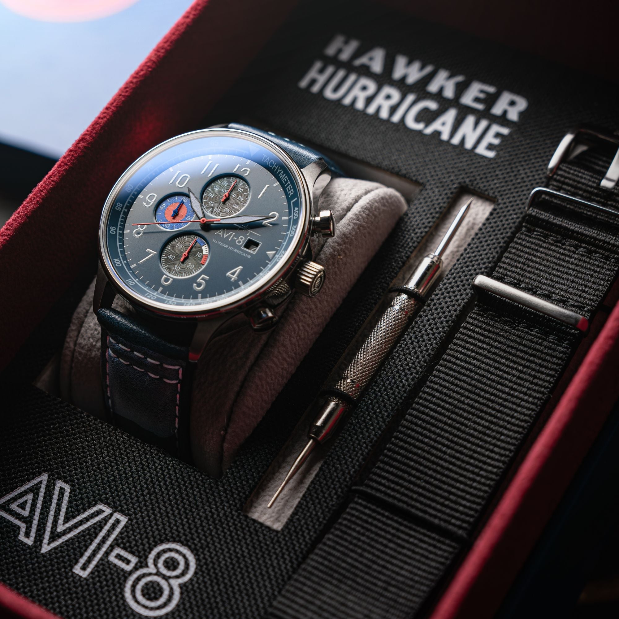 AVI-8 AVI-8 Hawker Hurricane Classic Chronograph Opal Blue Men's Watch AV-4011-1A