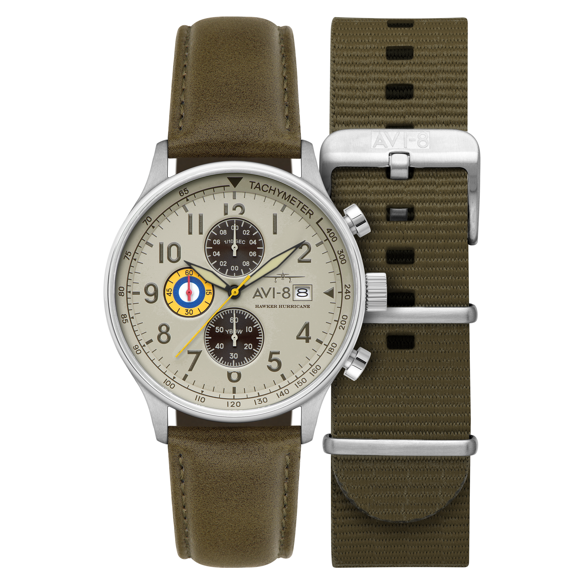 AVI-8 AVI-8 Hawker Hurricane Classic Chronograph Khaki Green Men's Watch AV-4011-1B