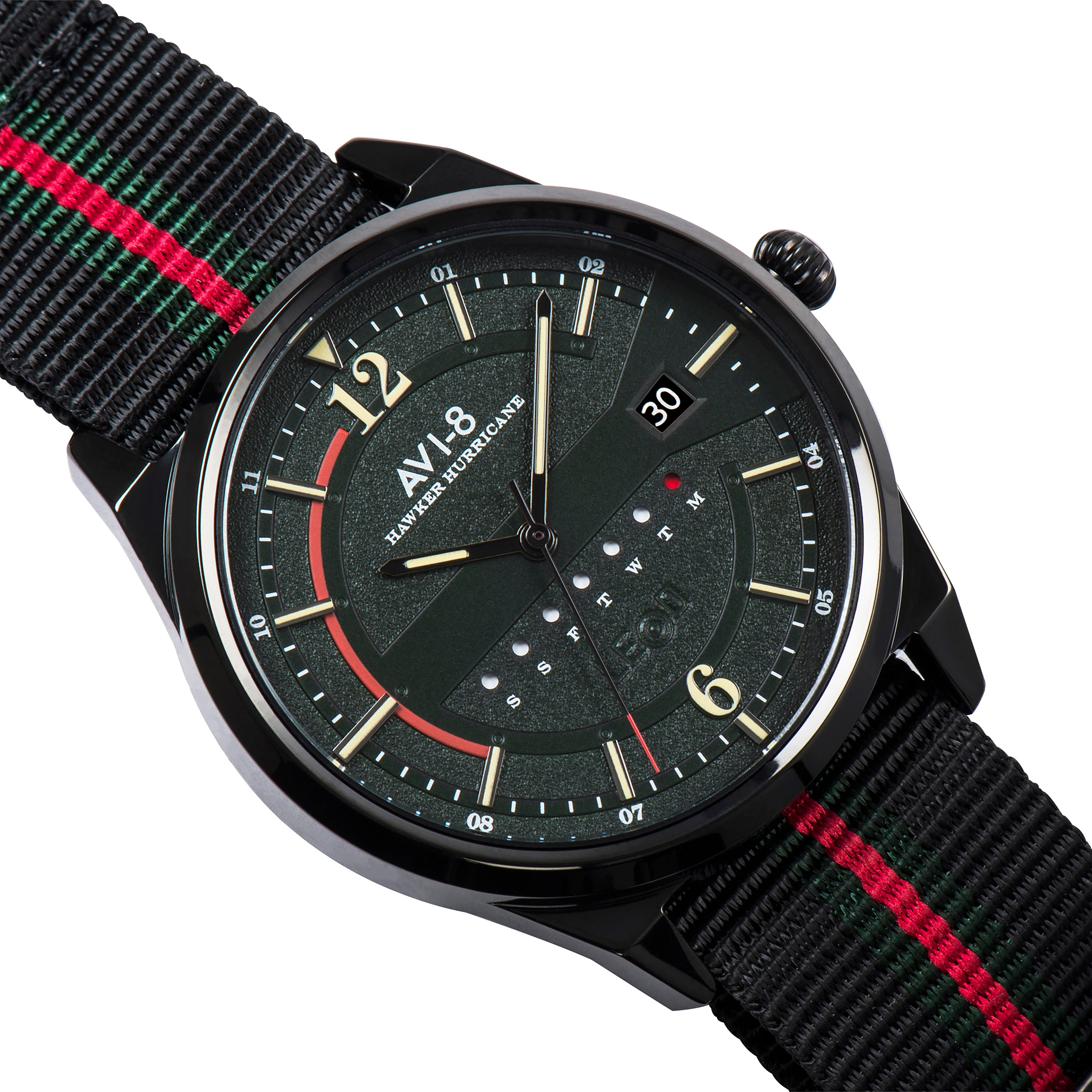 AVI-8 AVI-8 Hawker Hurricane Wingman Japanese Quartz Flag Black Men's Watch AV-4044-03