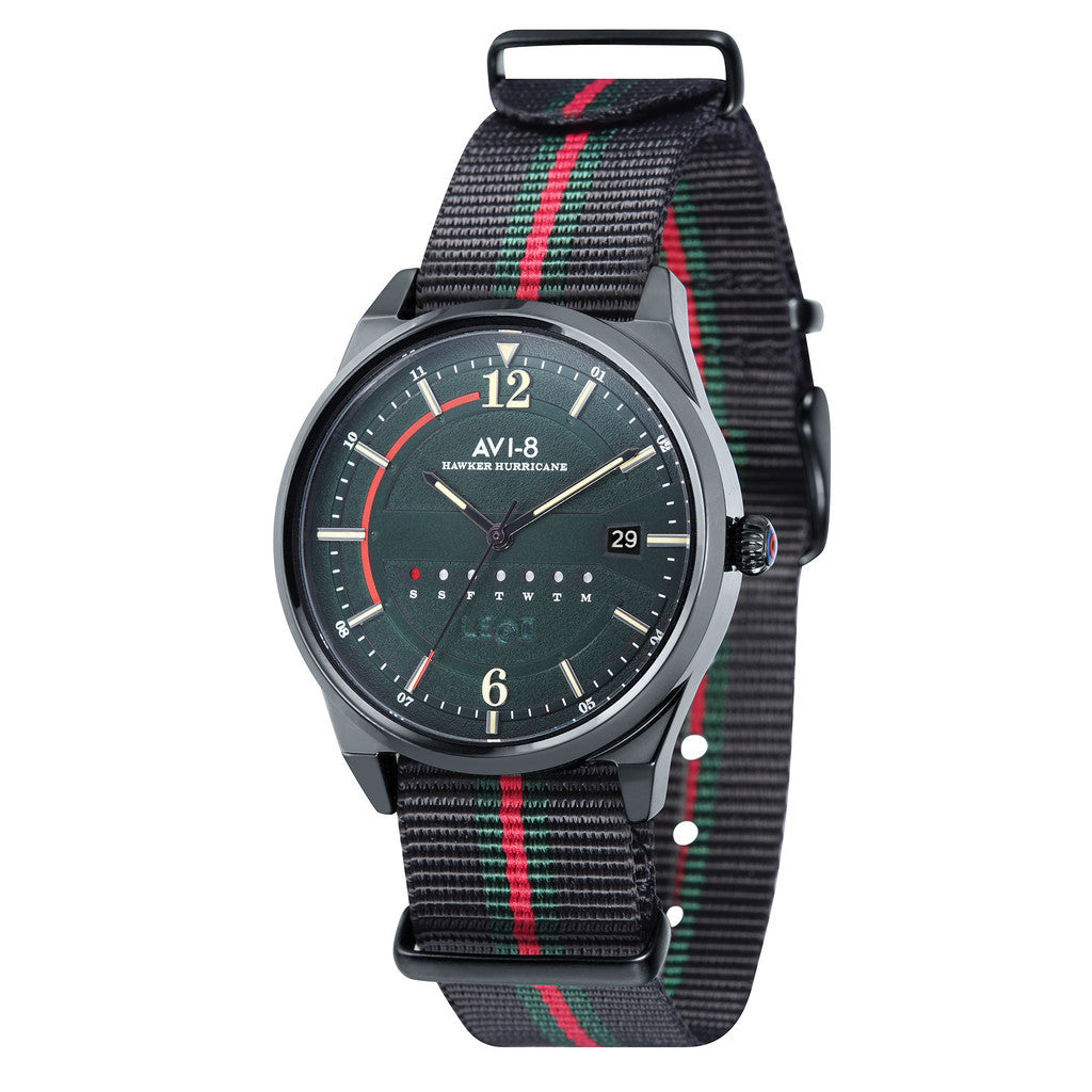 AVI-8 AVI-8 Hawker Hurricane Wingman Japanese Quartz Flag Black Men's Watch AV-4044-03