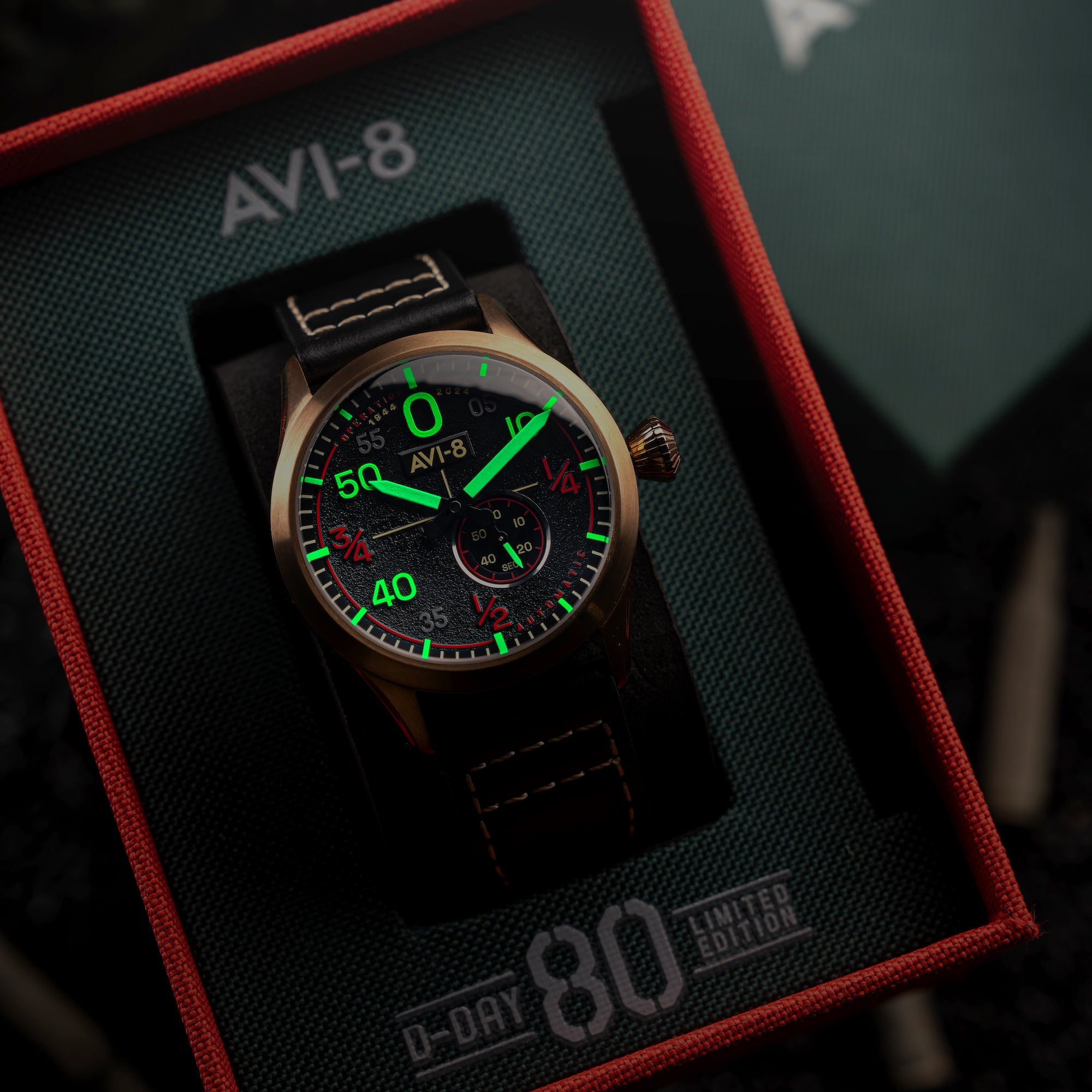 AVI-8 AVI-8 Flyboy Airborne Automatic - D-Day 80 Limited Edition Utah Men's Watch AV-4114-01