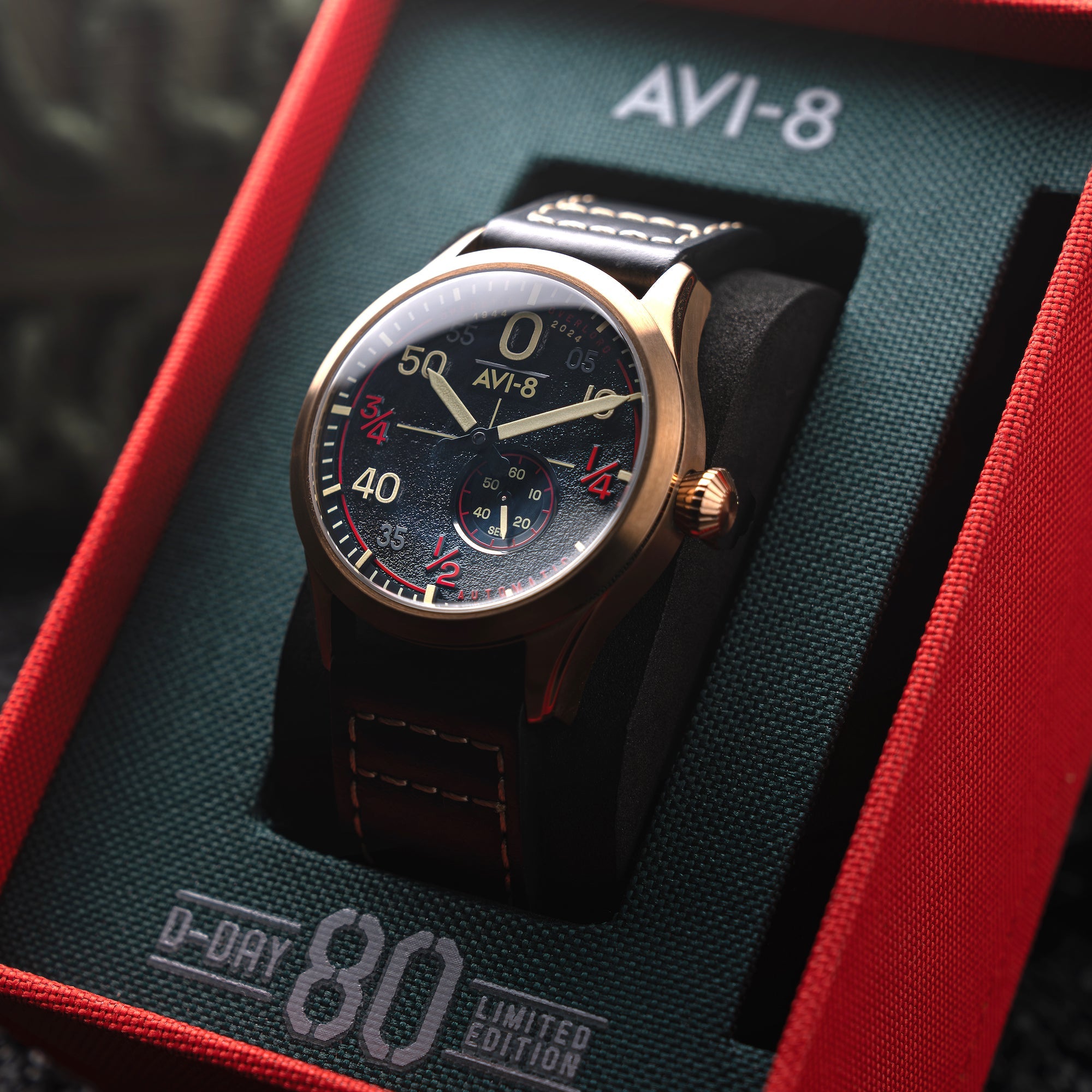 AVI-8 AVI-8 Flyboy Airborne Automatic - D-Day 80 Limited Edition Utah Men's Watch AV-4114-01