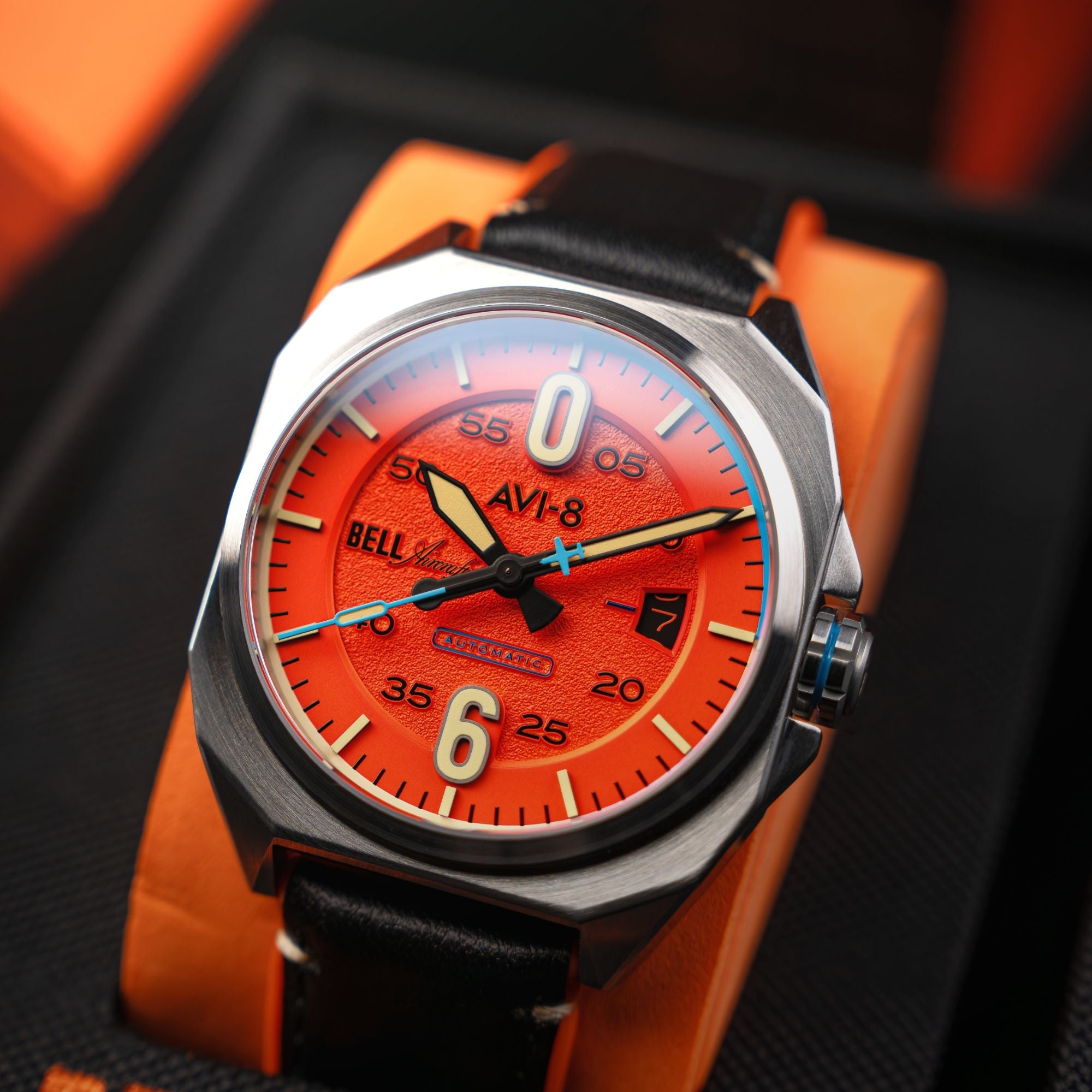 AVI-8 AVI-8 Bell X1 Machbuster Automatic Retro Orange Men's Watch AV-4115-02