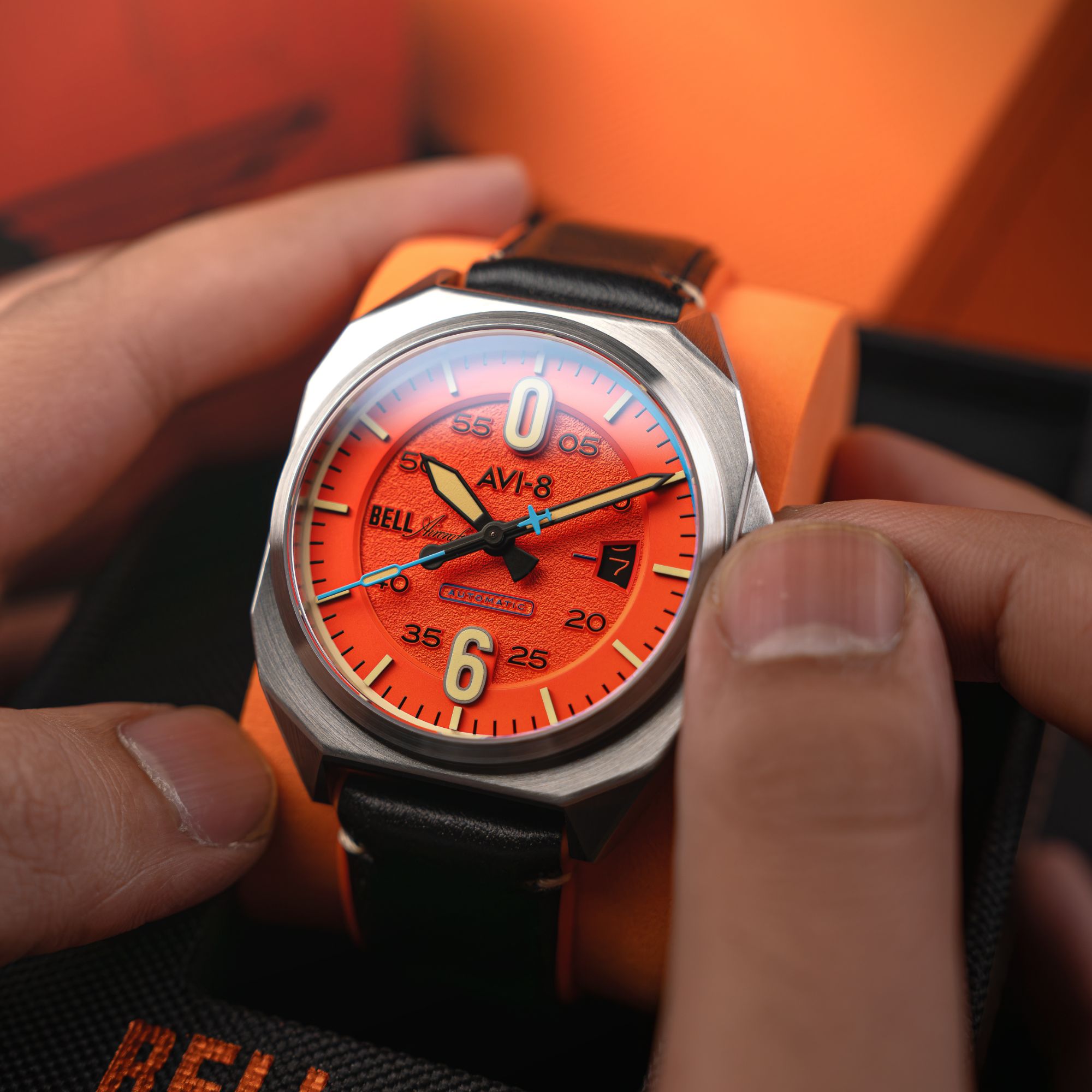 AVI-8 AVI-8 Bell X1 Machbuster Automatic Retro Orange Men's Watch AV-4115-02