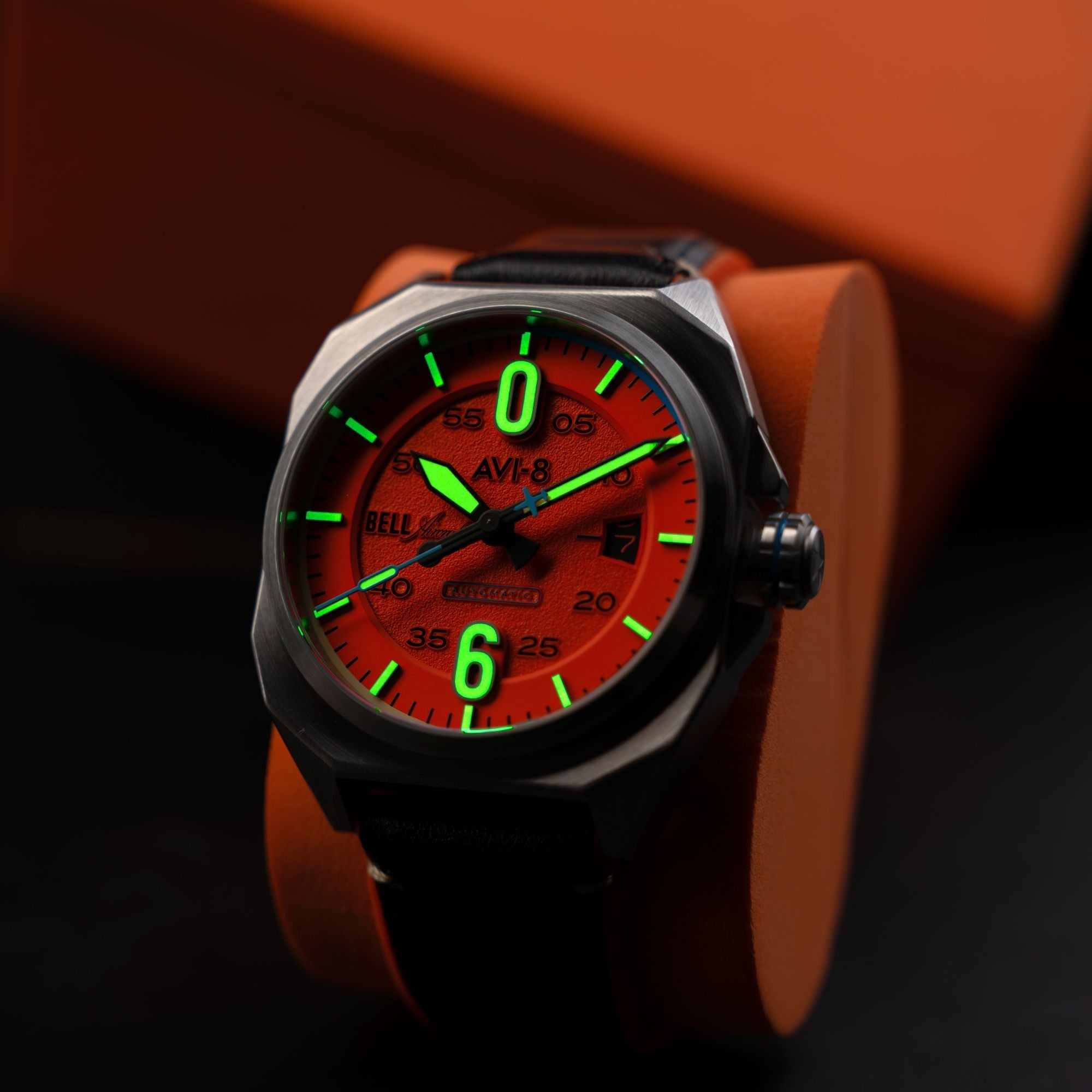 AVI-8 AVI-8 Bell X1 Machbuster Automatic Retro Orange Men's Watch AV-4115-02