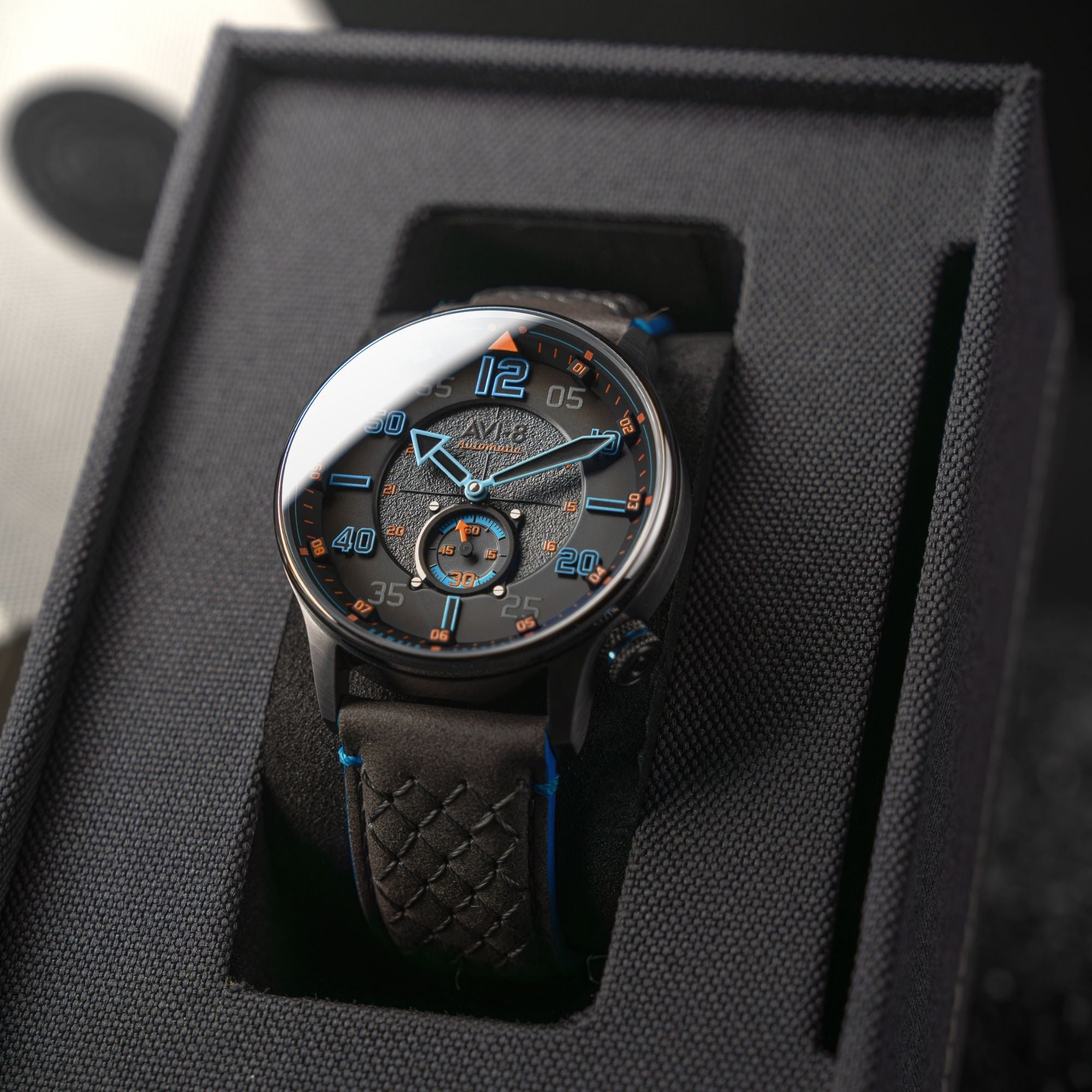 AVI-8 AVI-8 Hawker Typhoon Baldwin Automatic Iron Blue Men's Watch AV-4119-03