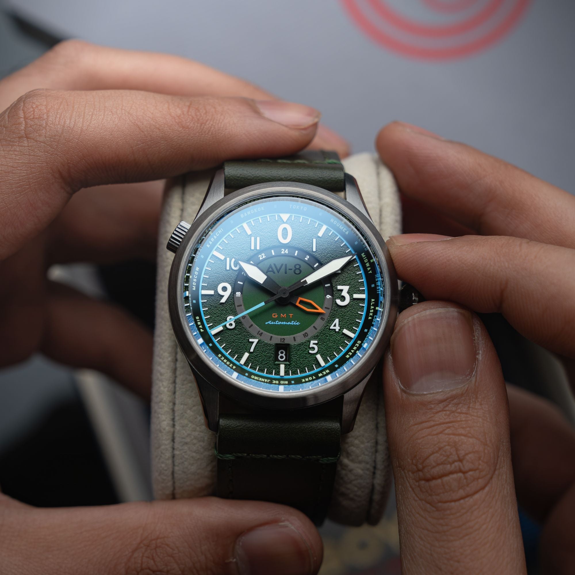 AVI-8 AVI-8 Flyboy Jungle Green Wingman Worldtimer GMT Automatic AV-4120-05