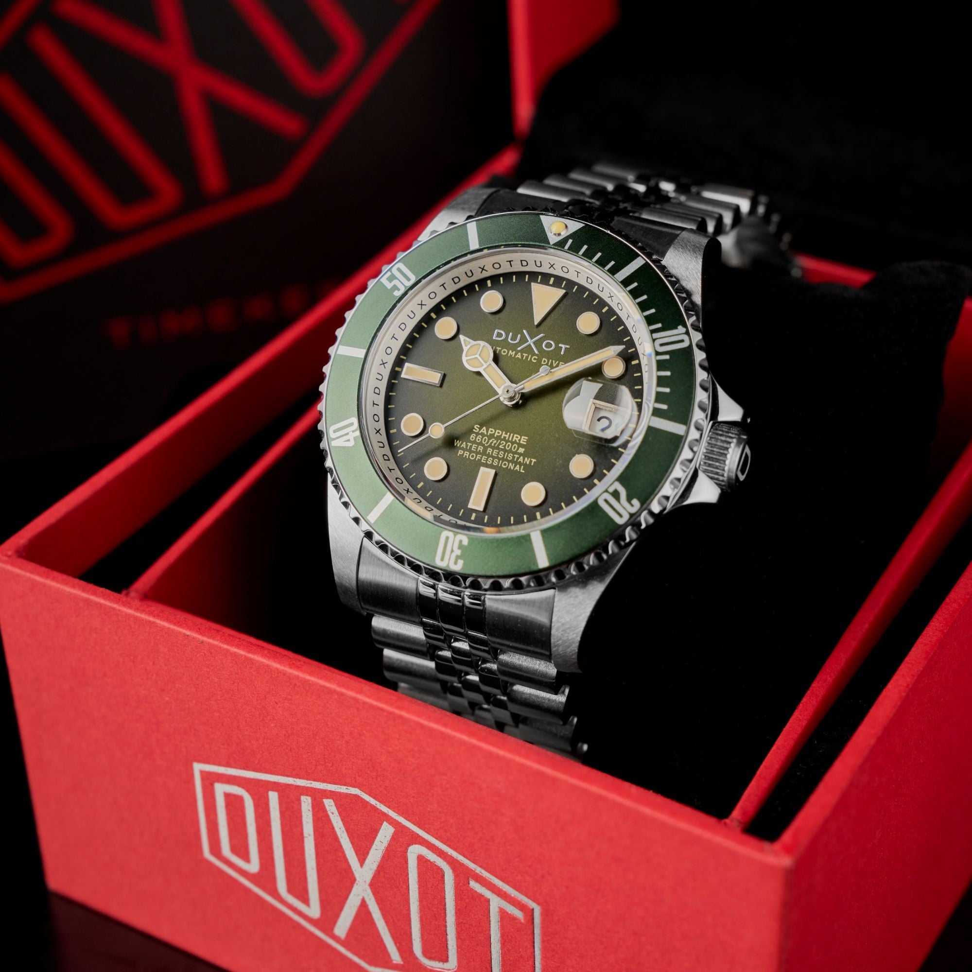 DUXOT Duxot Atlantica Diver Automatic Hunter Green Men's Watch DX-2057-DD