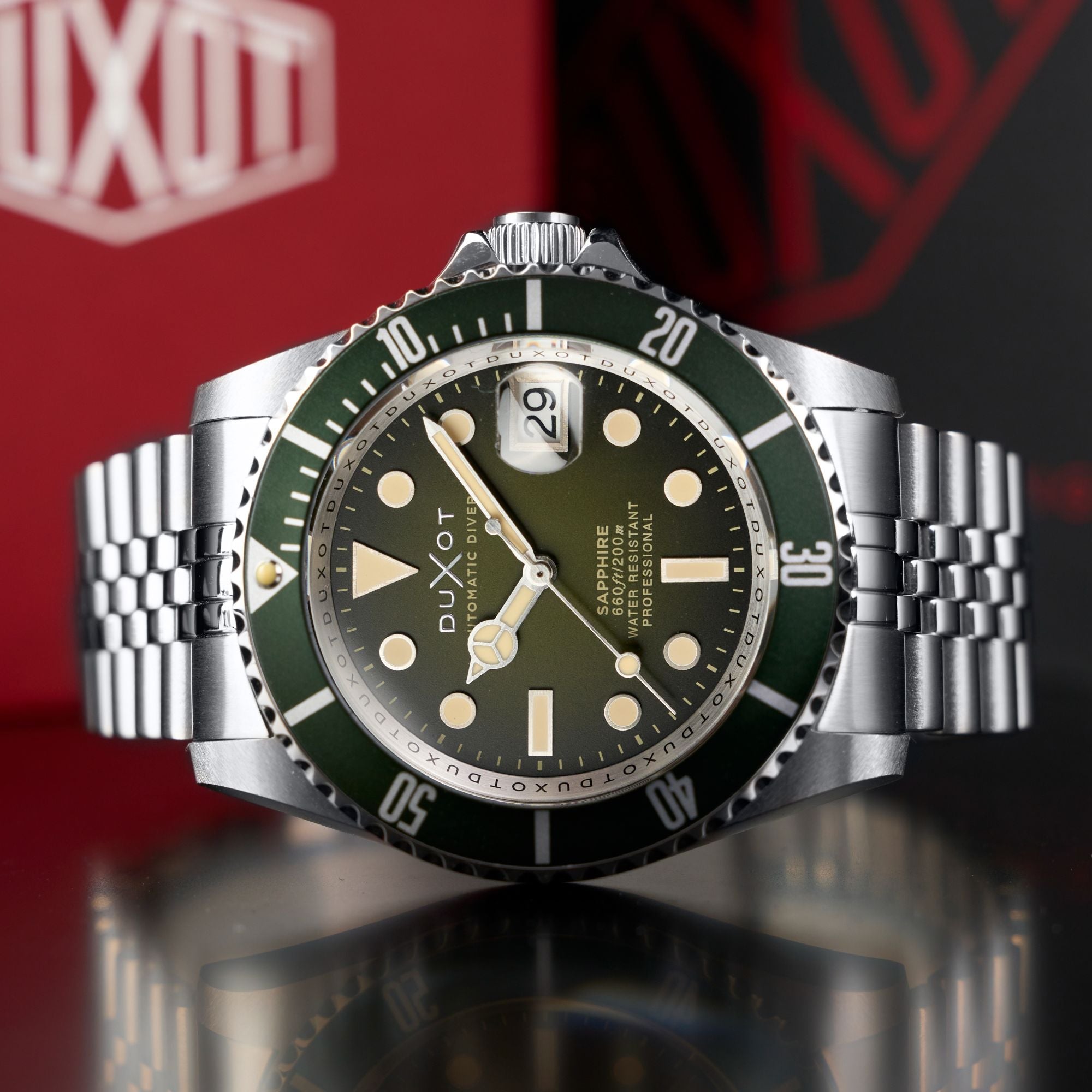 DUXOT Duxot Atlantica Diver Automatic Hunter Green Men's Watch DX-2057-DD