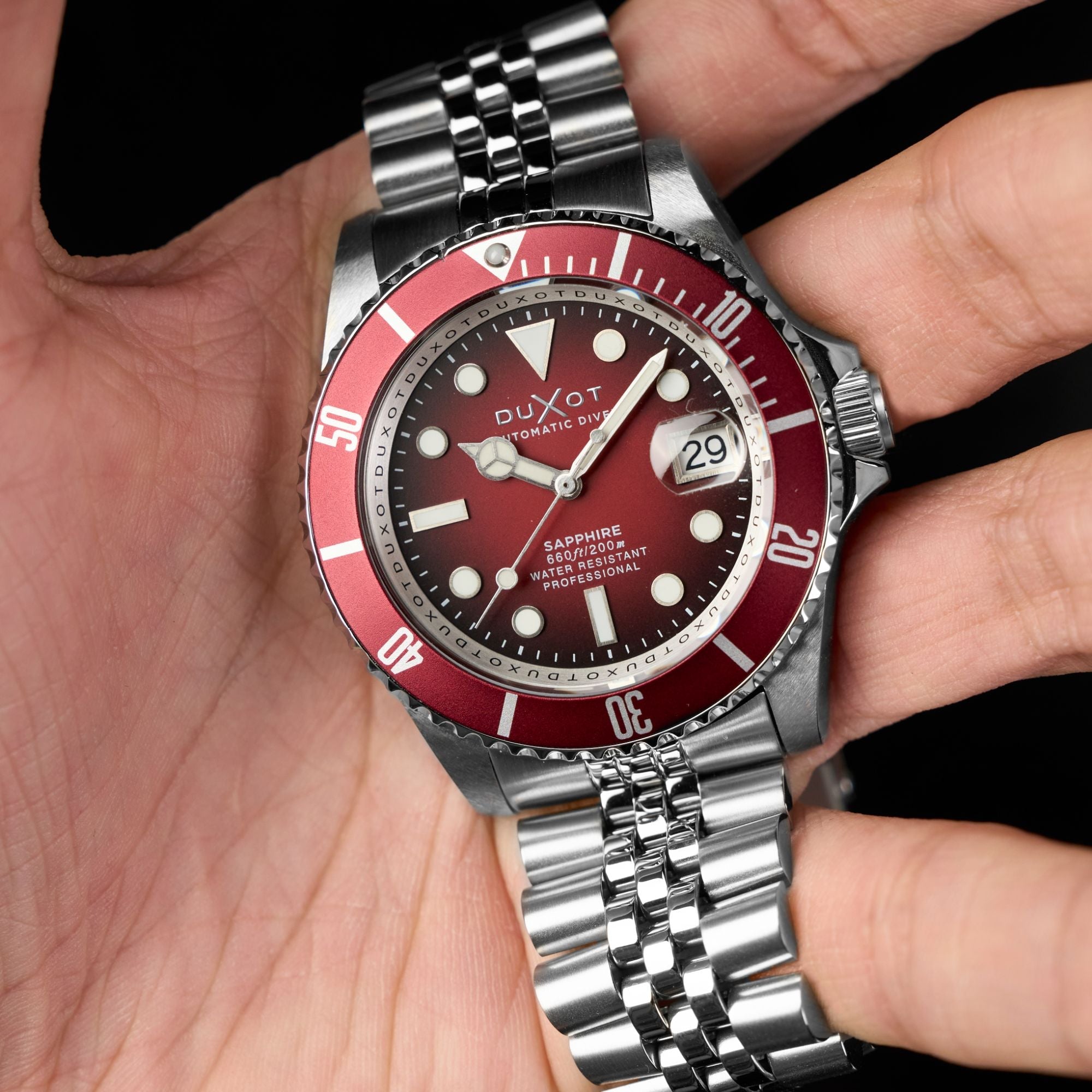 DUXOT Duxot Atlantica Diver Automatic Merlot Red Men's Watch DX-2057-EE