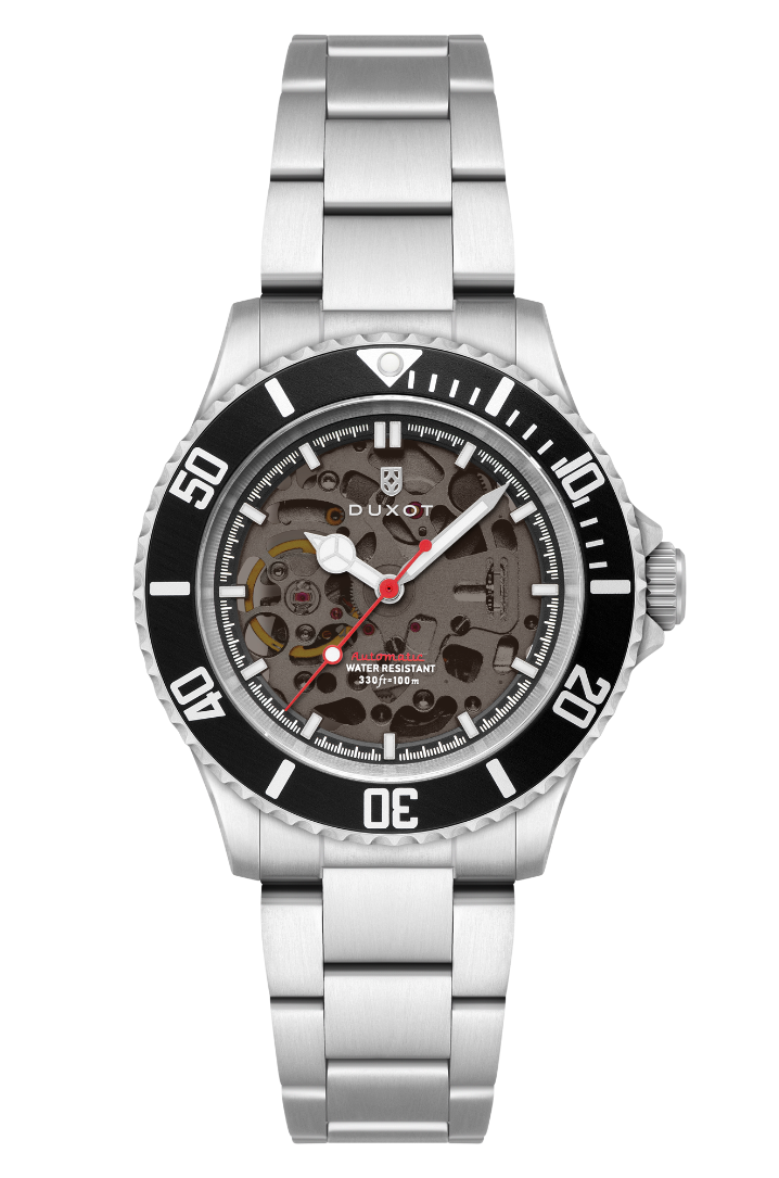 Duxot Atlantica Skeleton Diver Automatic Black Steel Watch  DX-2067-11