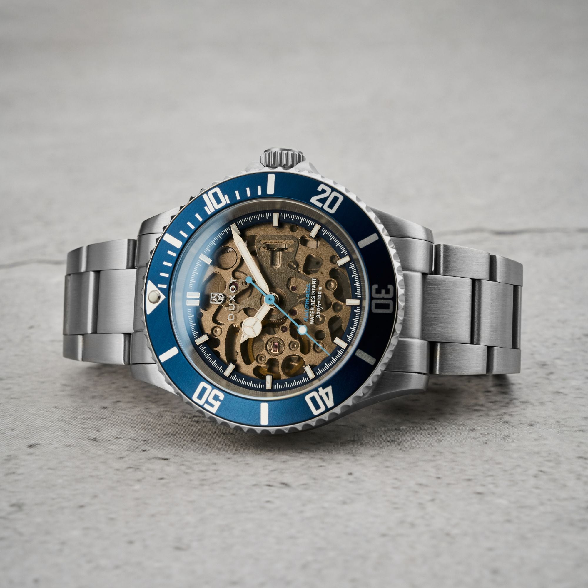 Duxot Atlantica Skeleton Diver Automatic Marine Blue Watch  DX-2067-22