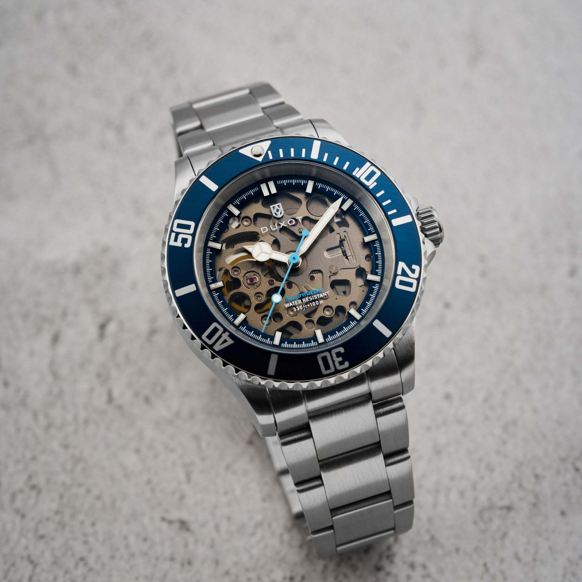 Duxot Atlantica Skeleton Diver Automatic Marine Blue Watch  DX-2067-22