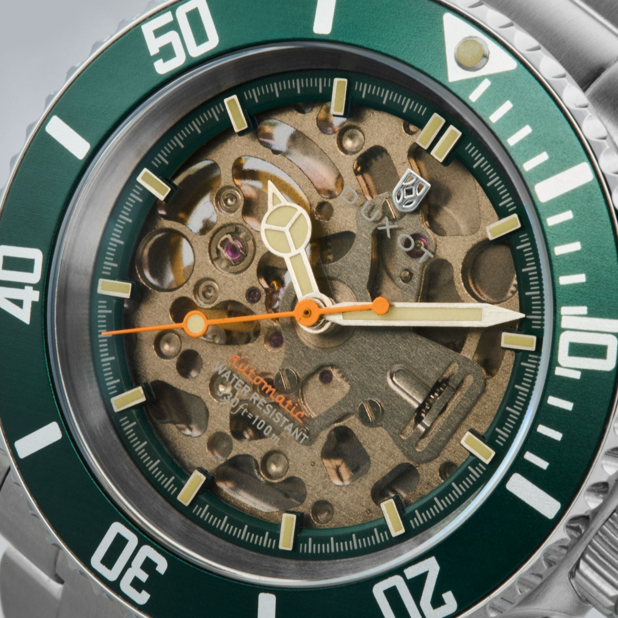 Duxot Atlantica Skeleton Diver Automatic Poker Green Watch  DX-2067-33