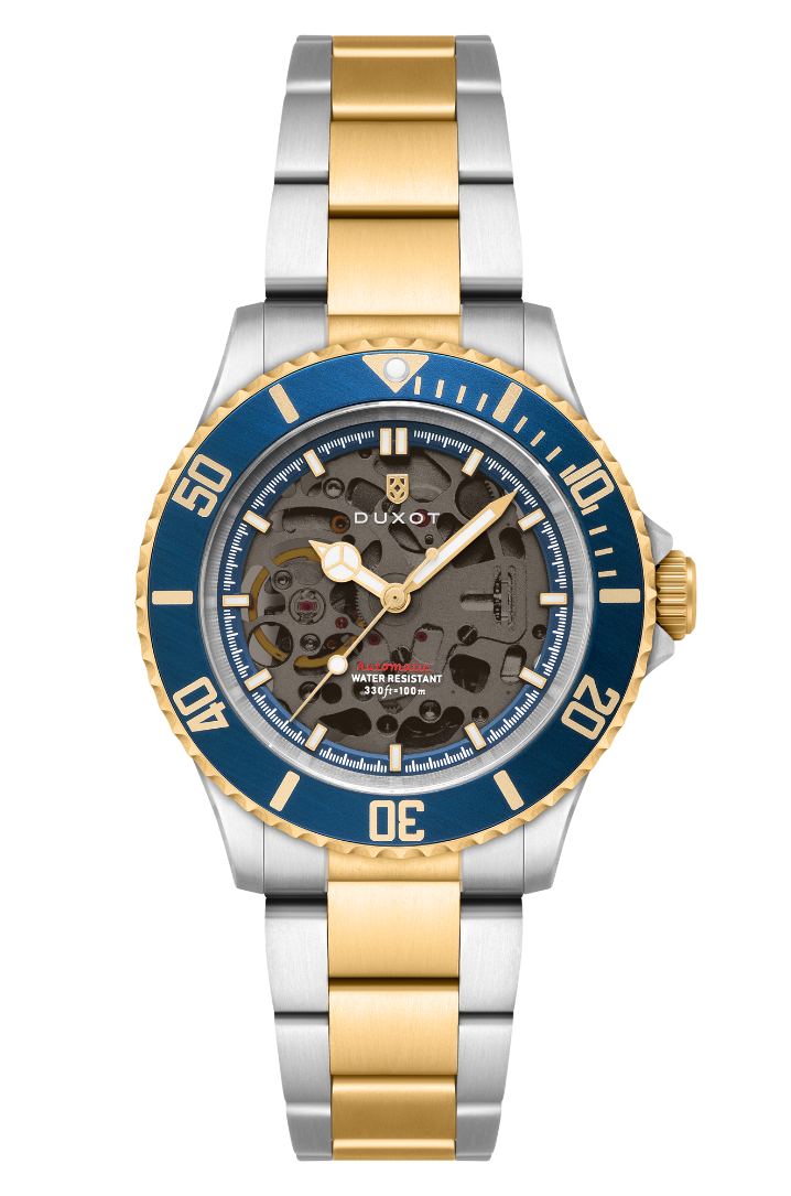 Duxot Atlantica Skeleton Diver Automatic Marine Gold Watch  DX-2067-55