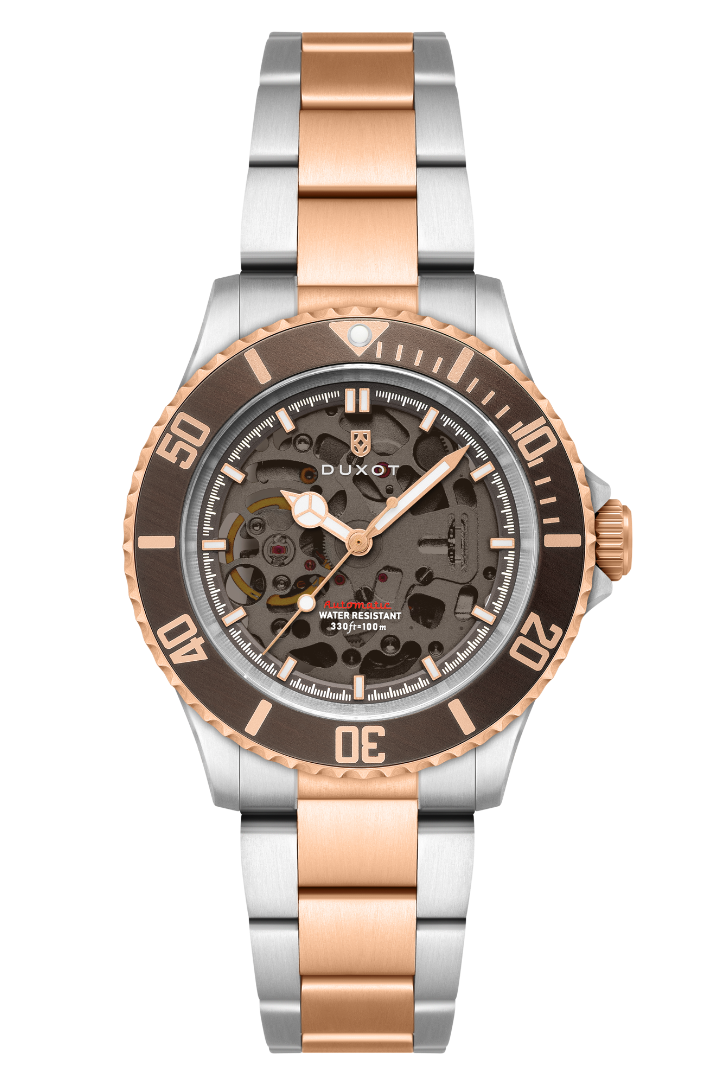 Duxot Atlantica Skeleton Diver Automatic Brown Stone Watch  DX-2067-66