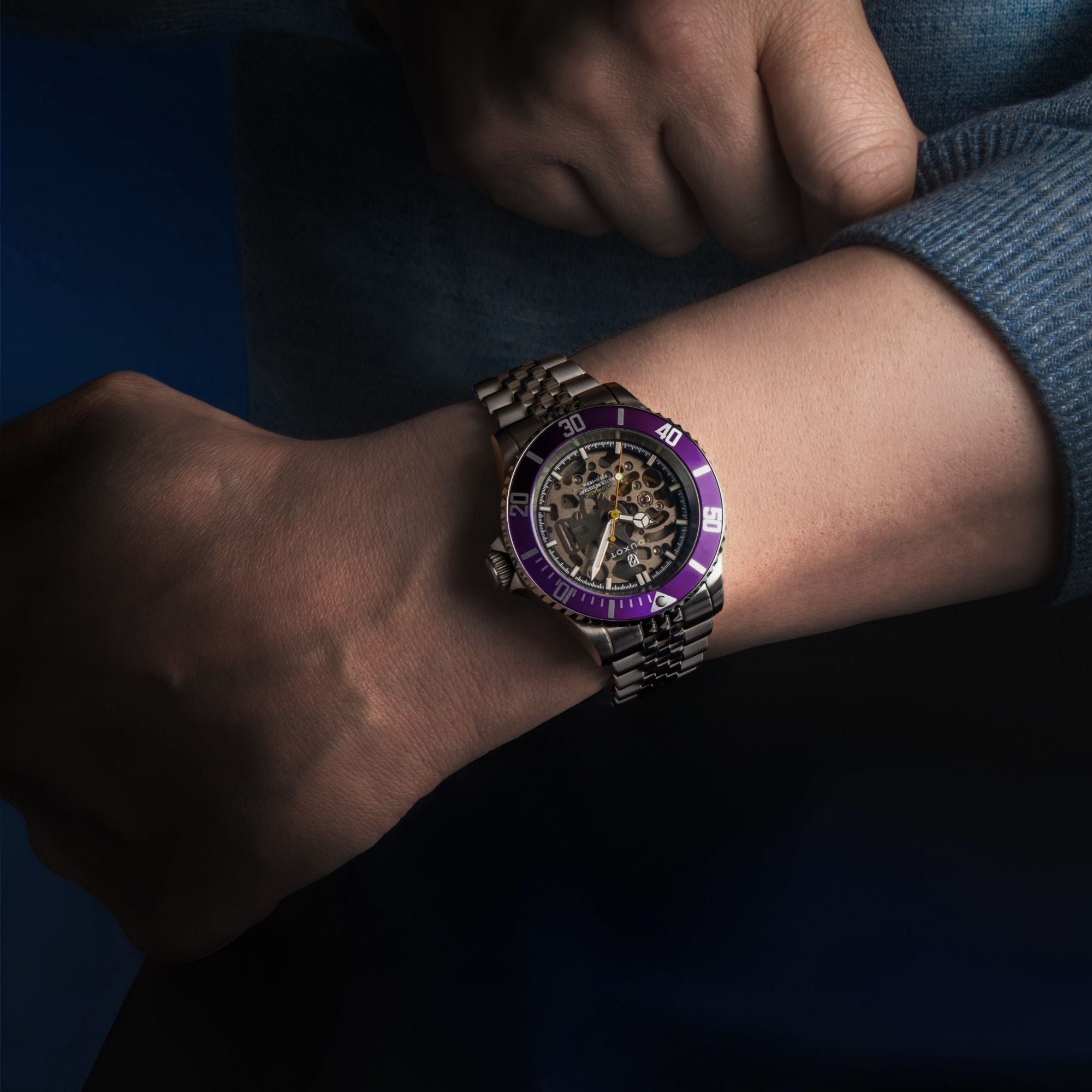 DUXOT Duxot Atlantica Skeleton Diver Automatic Sunset Purple Men's Watch DX-2067-99