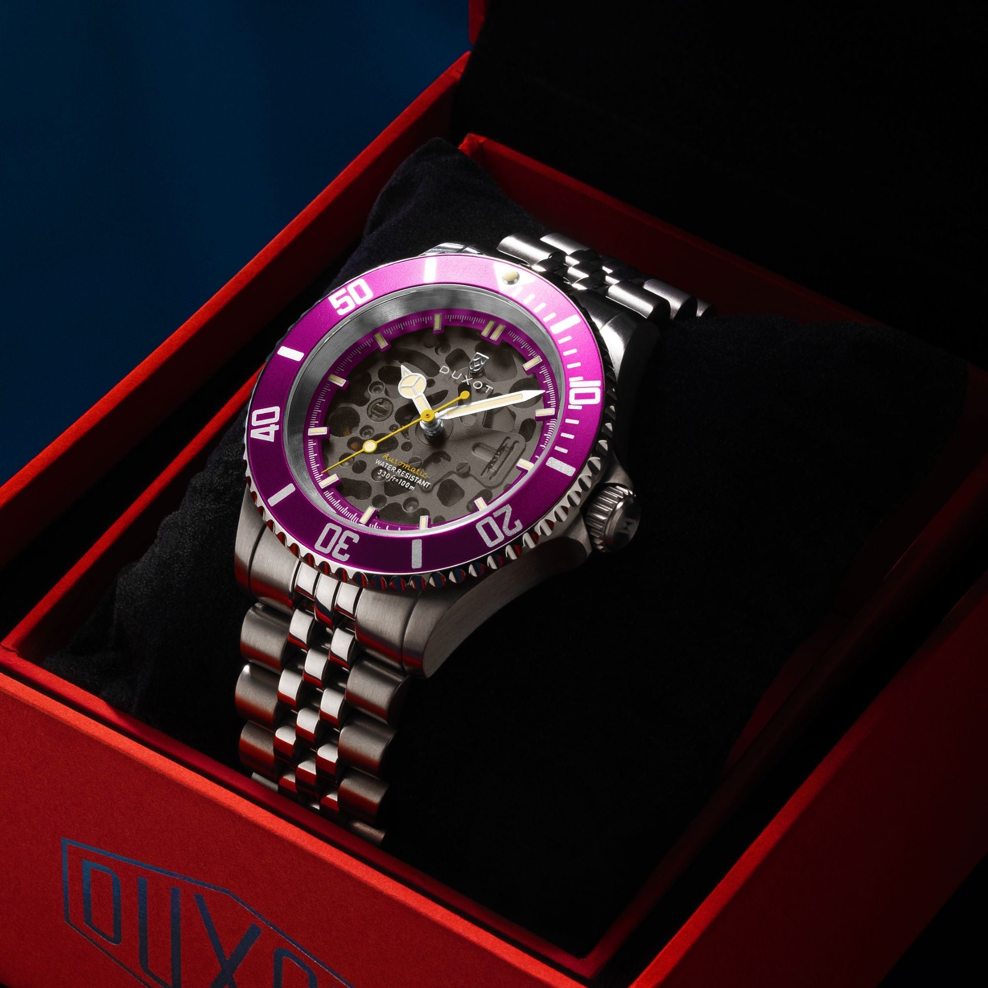 DUXOT Duxot Atlantica Skeleton Diver Automatic Sunset Purple Men's Watch DX-2067-99