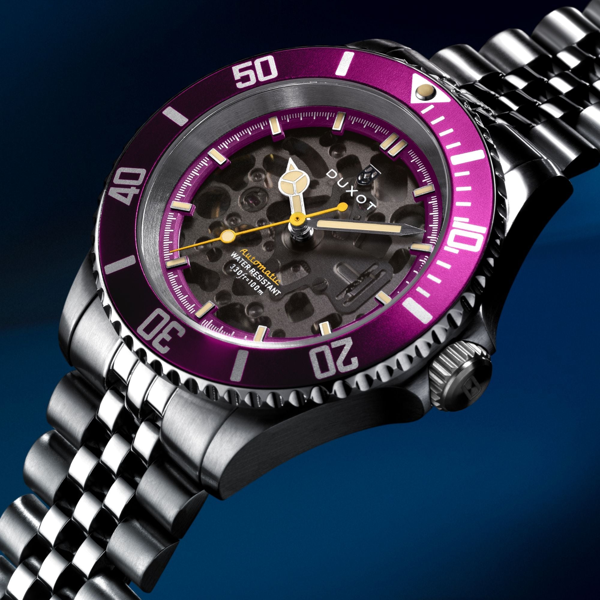 DUXOT Duxot Atlantica Skeleton Diver Automatic Sunset Purple Men's Watch DX-2067-99