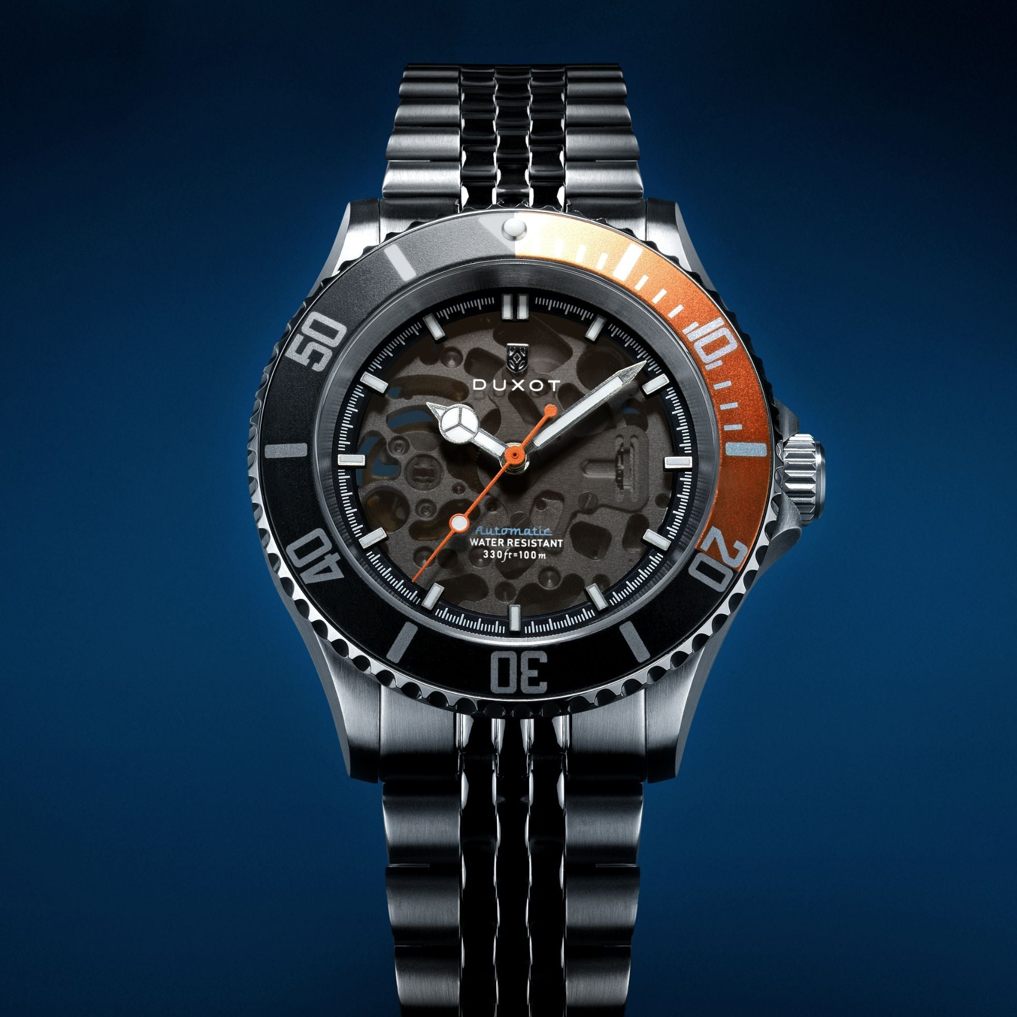 DUXOT Duxot Atlantica Skeleton Diver Automatic Orange Black Men's Watch DX-2067-BB