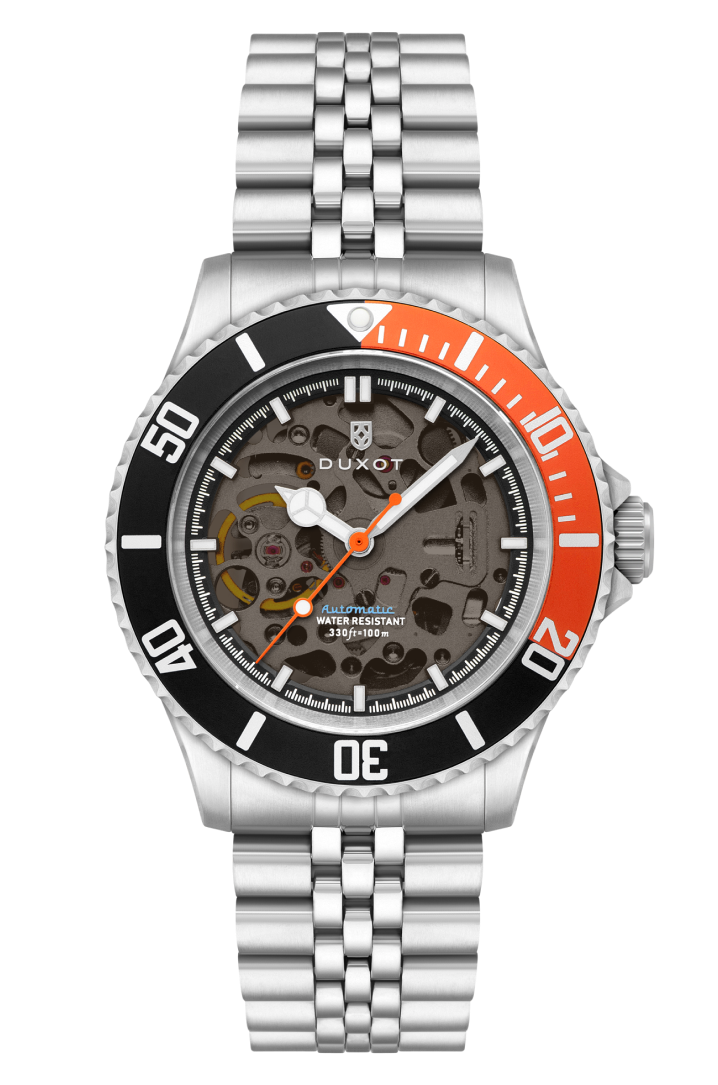 DUXOT Duxot Atlantica Skeleton Diver Automatic Orange Black Men's Watch DX-2067-BB