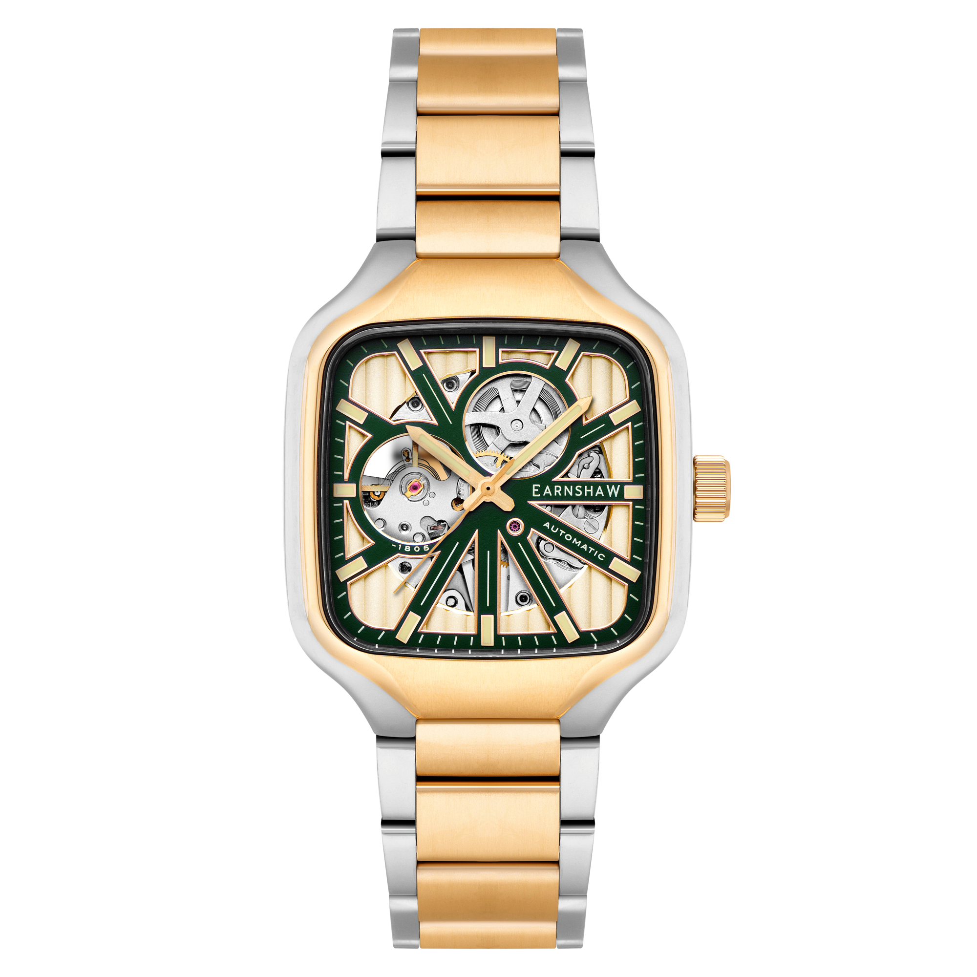 THOMAS EARNSHAW Thomas Earnshaw Engineer Paxton Skeleton Automatic Two Tone Green Men's Watch ES-8294-77