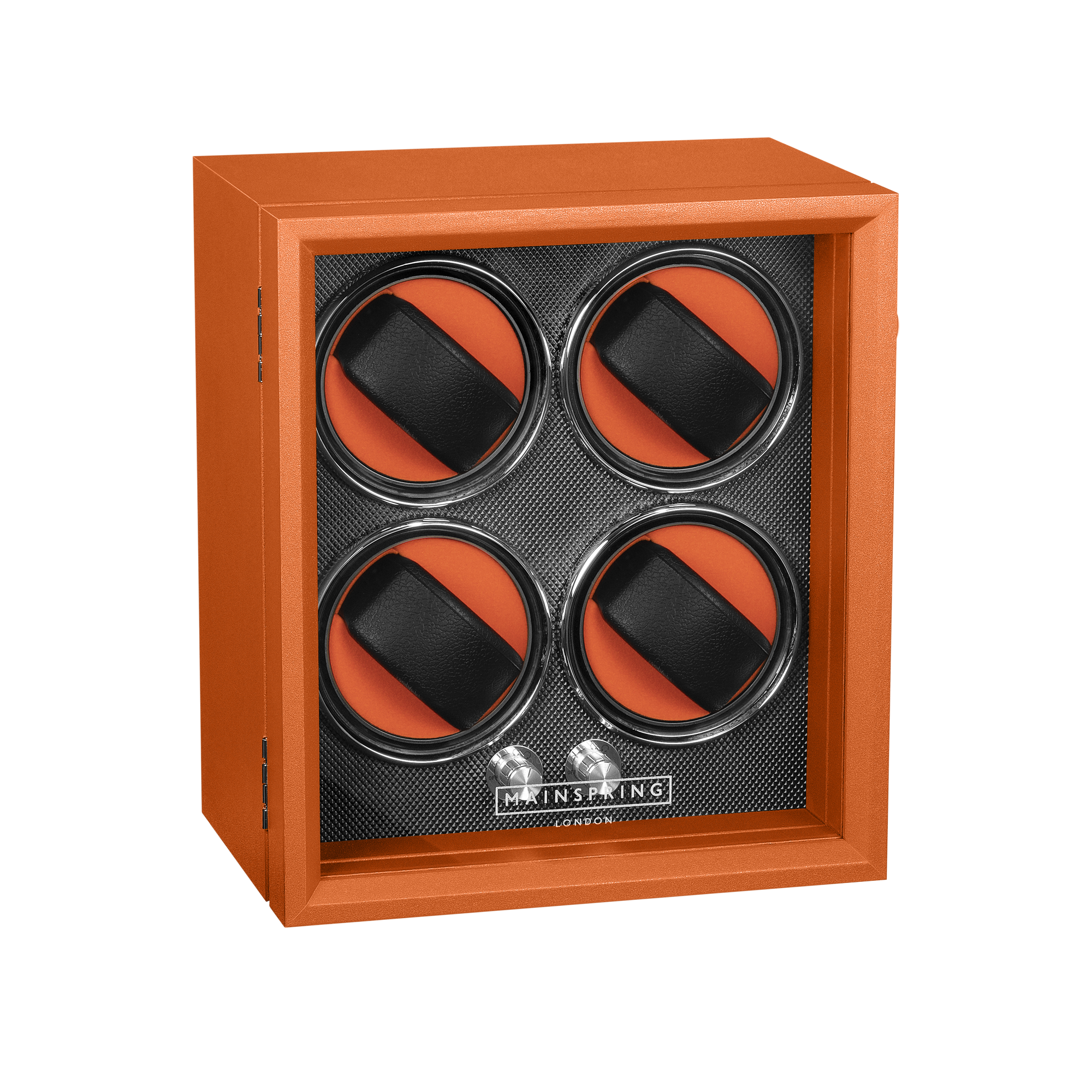 MAINSPRING Mainspring Oxford Guardian Retro Orange 4-Slot Watch Winder MS-WIN-GUA4-03