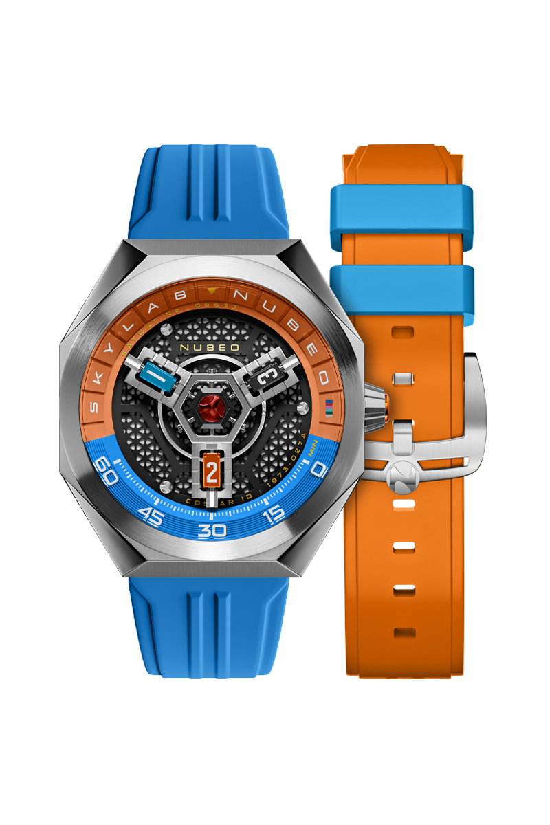 NUBEO Nubeo Skylab Automatic Limited Edition Orange Blue Men's Watch NB-6083-0D