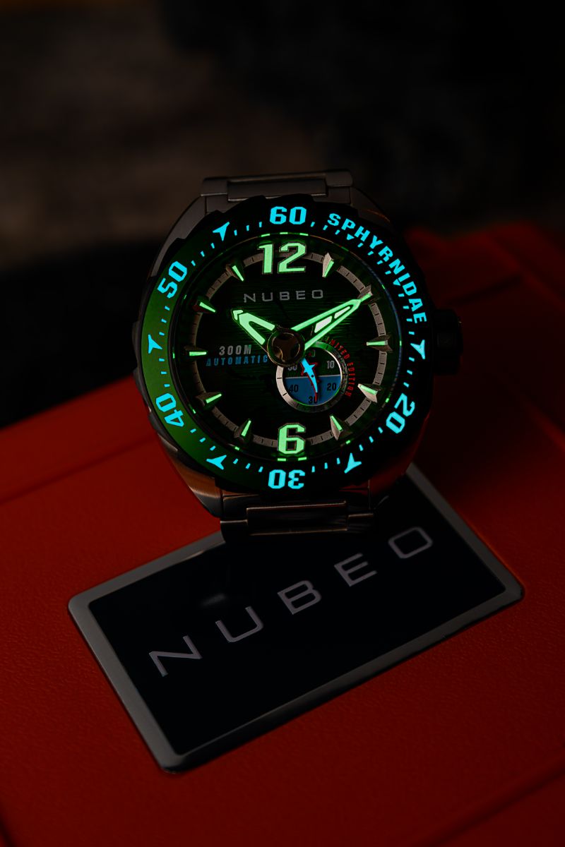 NUBEO Nubeo Sphyrnidae Automatic Limited Edition Kelp Green Men's Watch NB-6092-44