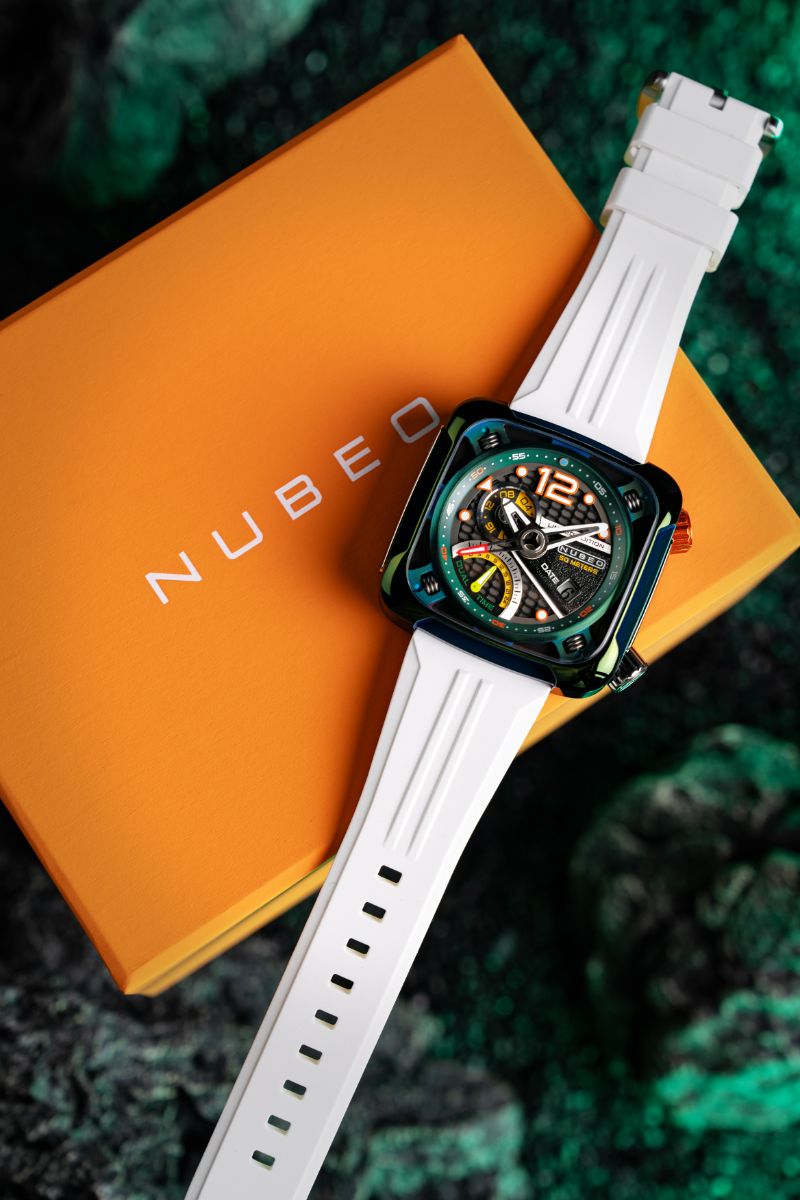 NUBEO Nubeo Ecliptic Dual Time Limited Edition Stark Green Men's Watch NB-6096-02