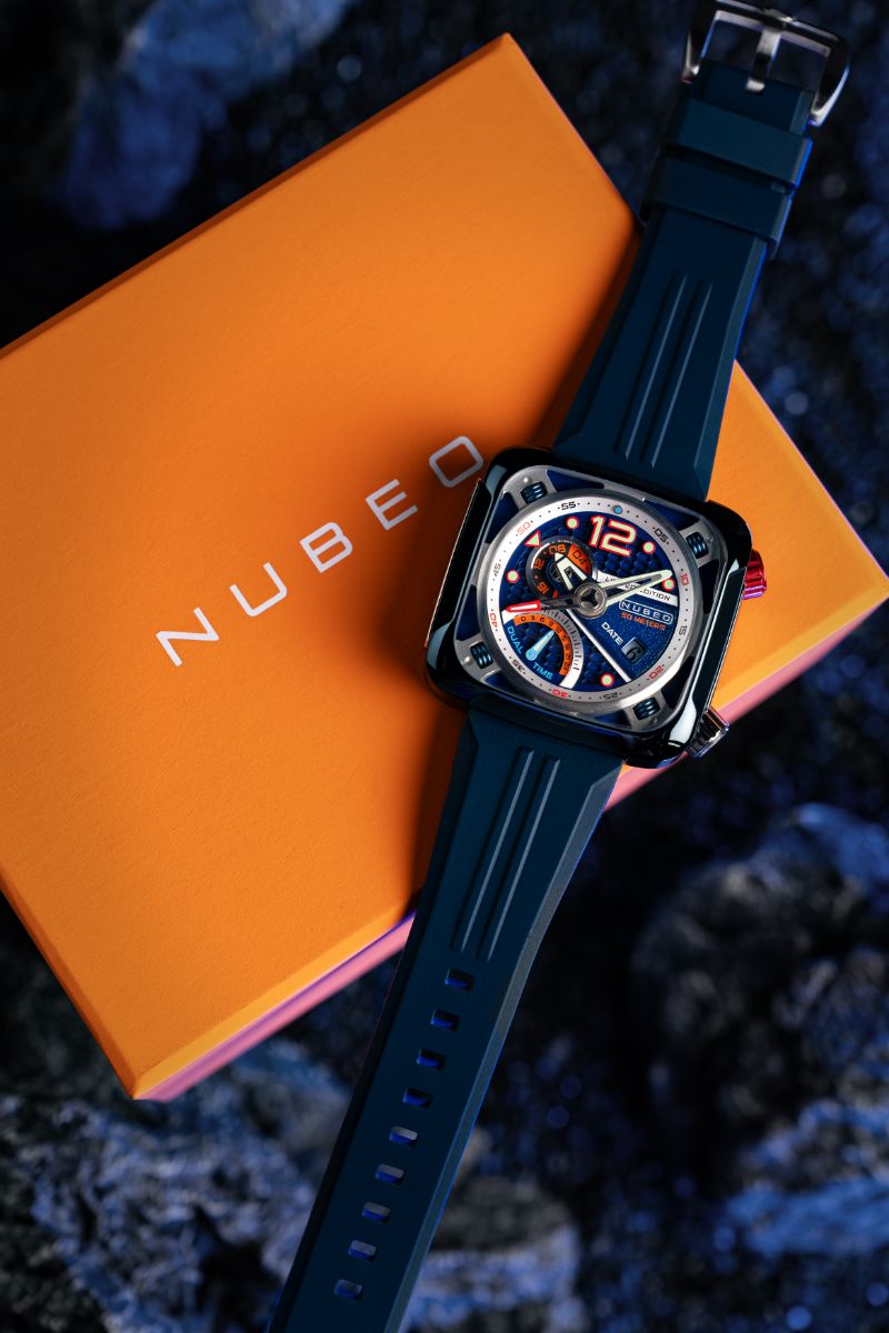 NUBEO Nubeo Ecliptic Dual Time Limited Edition Space Blue Men's Watch NB-6096-03