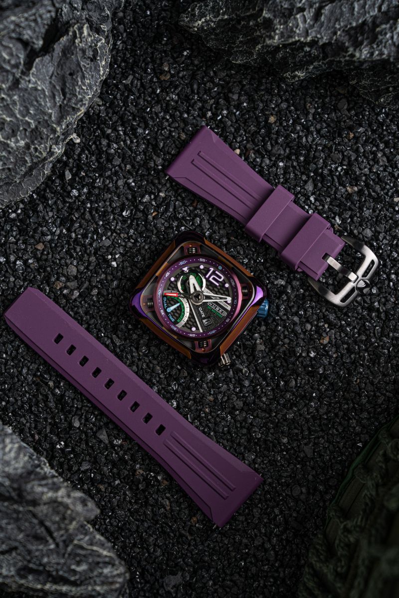 NUBEO Nubeo Ecliptic Dual Time Limited Edition Dark Violet Men's Watch NB-6096-06