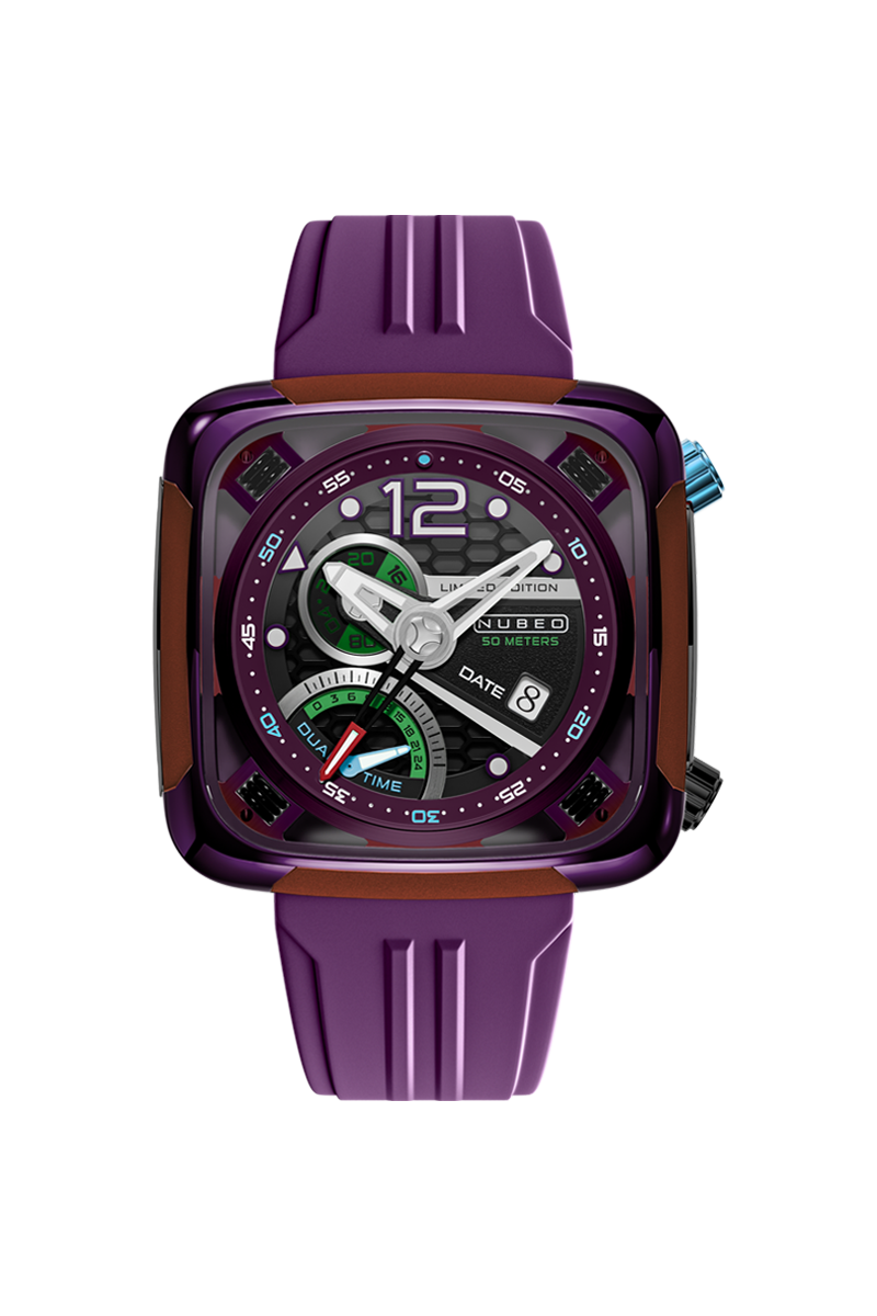 NUBEO Nubeo Ecliptic Dual Time Limited Edition Dark Violet Men's Watch NB-6096-06