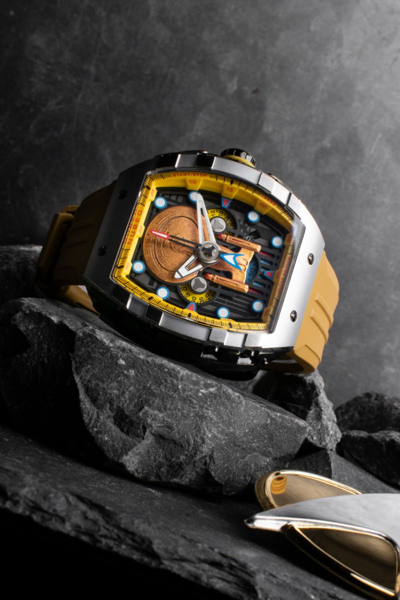 NUBEO Nubeo Magellan Chronograph Star Trek Enterprise-D Limited Edition Security Yellow Men's Watch NB-6097-02