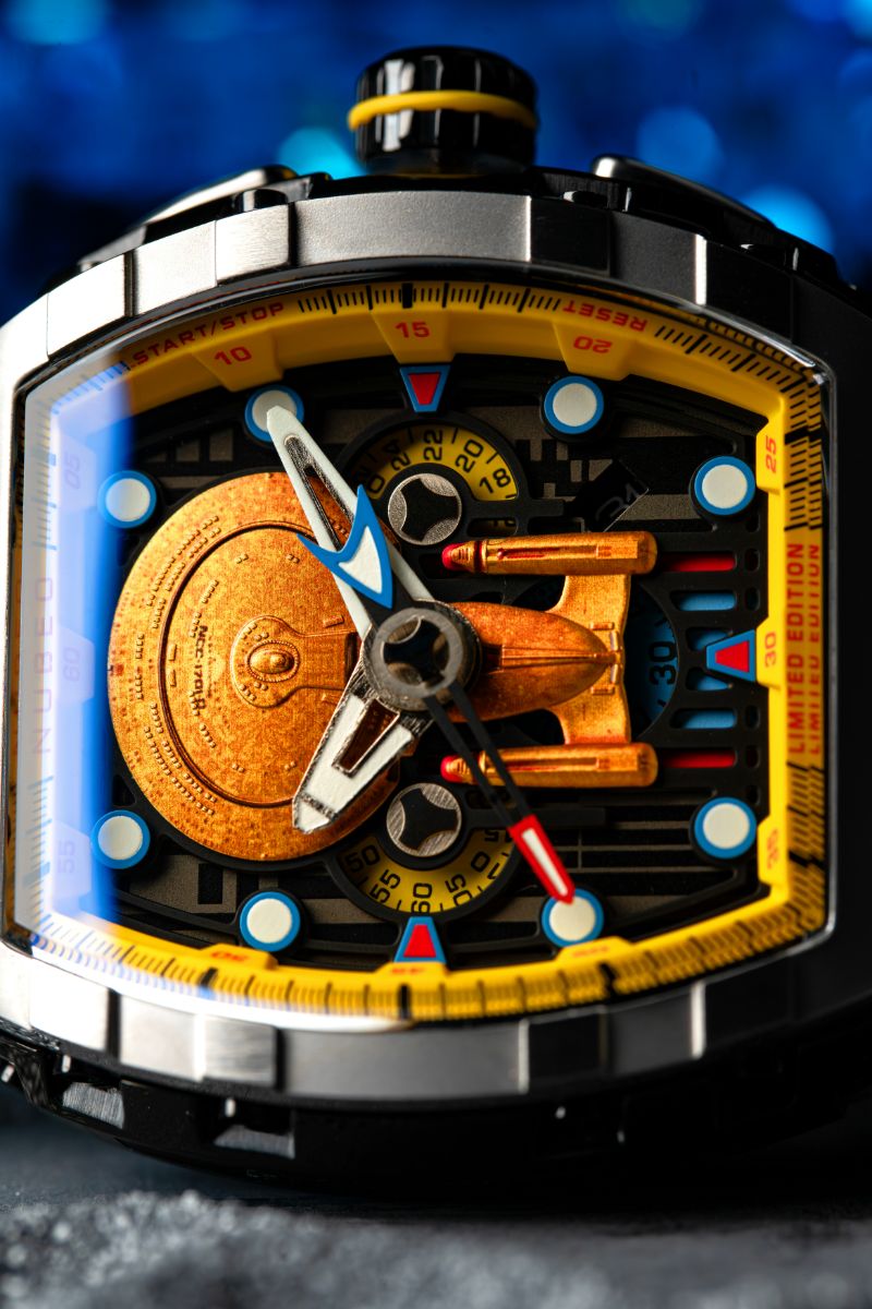 NUBEO Nubeo Magellan Chronograph Star Trek Enterprise-D Limited Edition Security Yellow Men's Watch NB-6097-02