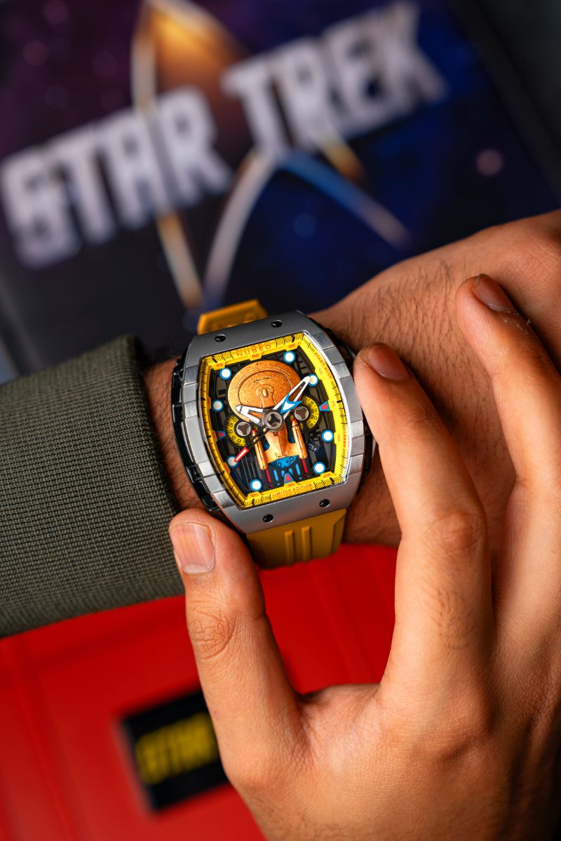 NUBEO Nubeo Magellan Chronograph Star Trek Enterprise-D Limited Edition Security Yellow Men's Watch NB-6097-02