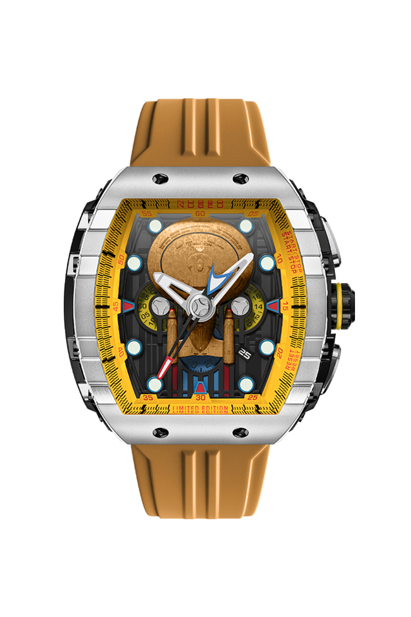 NUBEO Nubeo Magellan Chronograph Star Trek Enterprise-D Limited Edition Security Yellow Men's Watch NB-6097-02