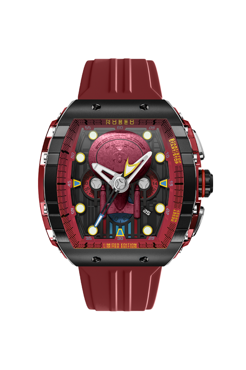 NUBEO Nubeo Magellan Chronograph Star Trek Enterprise-D Limited Edition Command Red Men's Watch NB-6097-03