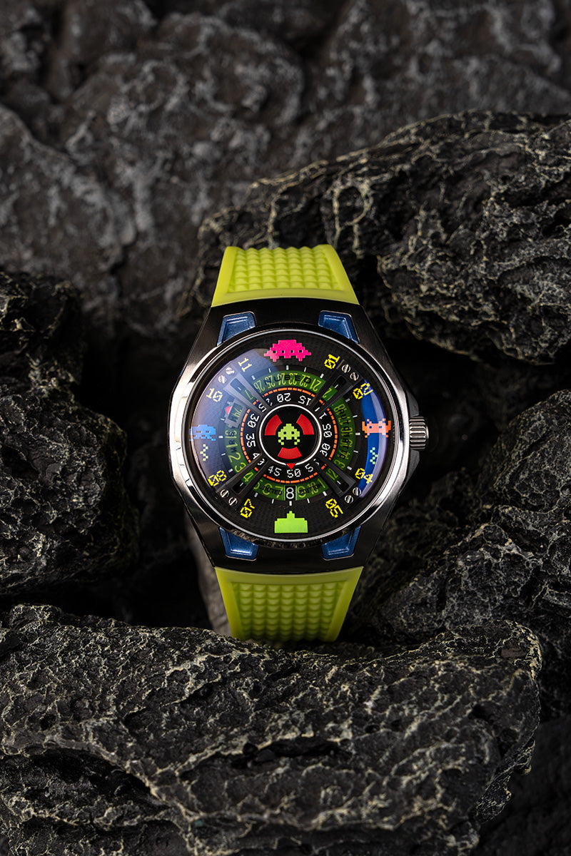 NUBEO Nubeo OAO Automatic Space Invaders Limited Edition Galaxy Green Men's Watch NB-6099-SI-01