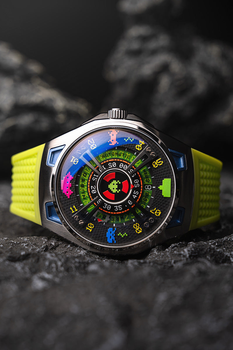 NUBEO Nubeo OAO Automatic Space Invaders Limited Edition Galaxy Green Men's Watch NB-6099-SI-01