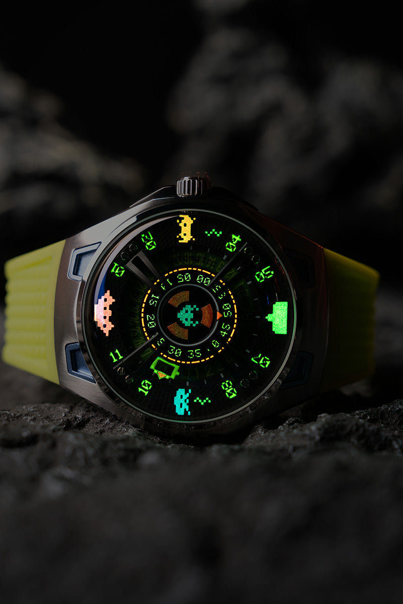 NUBEO Nubeo OAO Automatic Space Invaders Limited Edition Galaxy Green Men's Watch NB-6099-SI-01