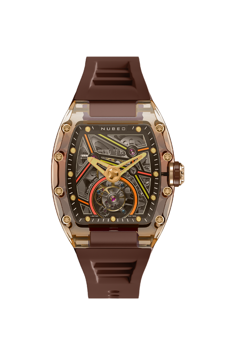 NUBEO Nubeo Icebridge Tourbillon Limited Edition Coffee Brown Men's Watch NB-6101-08