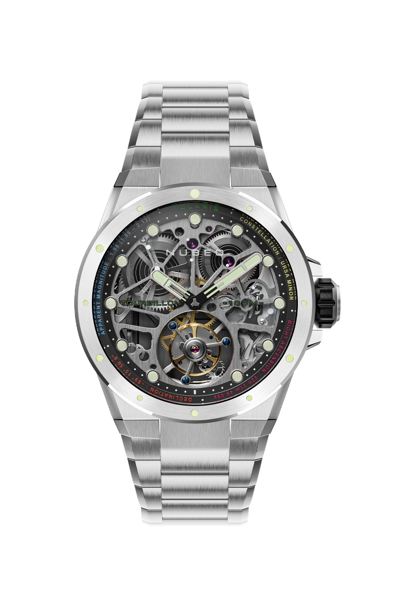 NUBEO Nubeo Polaris Tourbillon Limited Edition Constellation Silver Men's Watch NB-6109-11