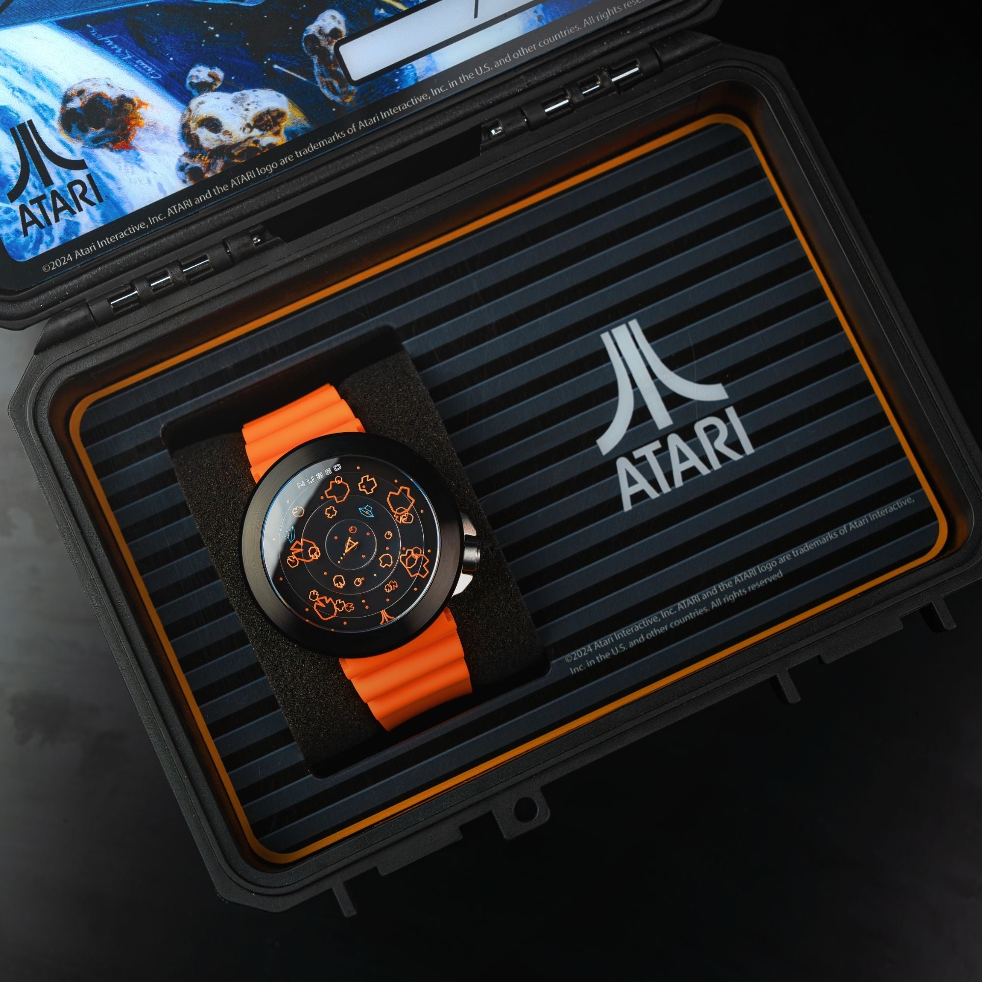 NUBEO Nubeo Ventana Automatic Atari Asteroids 45th Limited Edition Plasma Pumpkin Men's Watch NB-6111-04