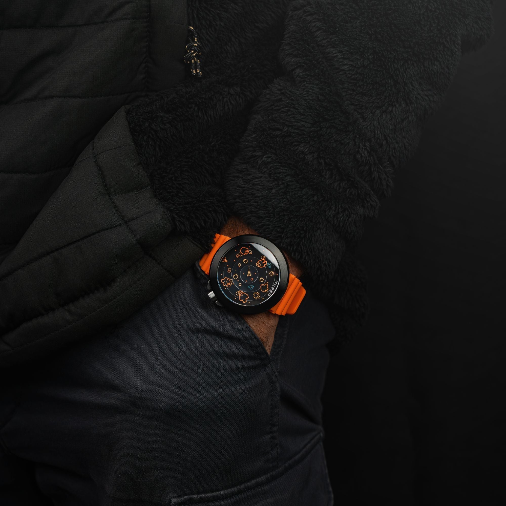 NUBEO Nubeo Ventana Automatic Atari Asteroids 45th Limited Edition Plasma Pumpkin Men's Watch NB-6111-04