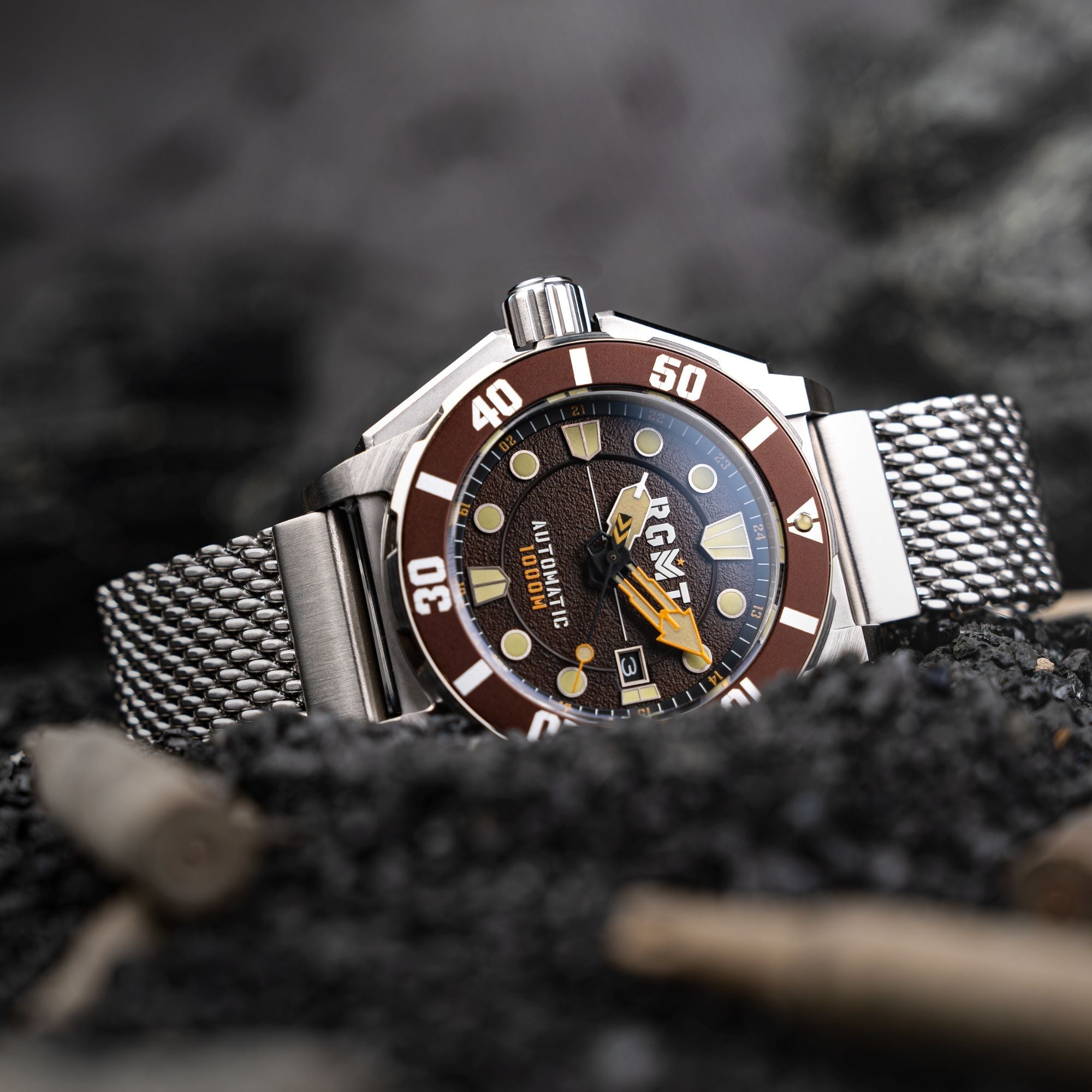 RGMT RGMT Torpedo Automatic Diver Mocha Brown Men's Watch RG-8027-88