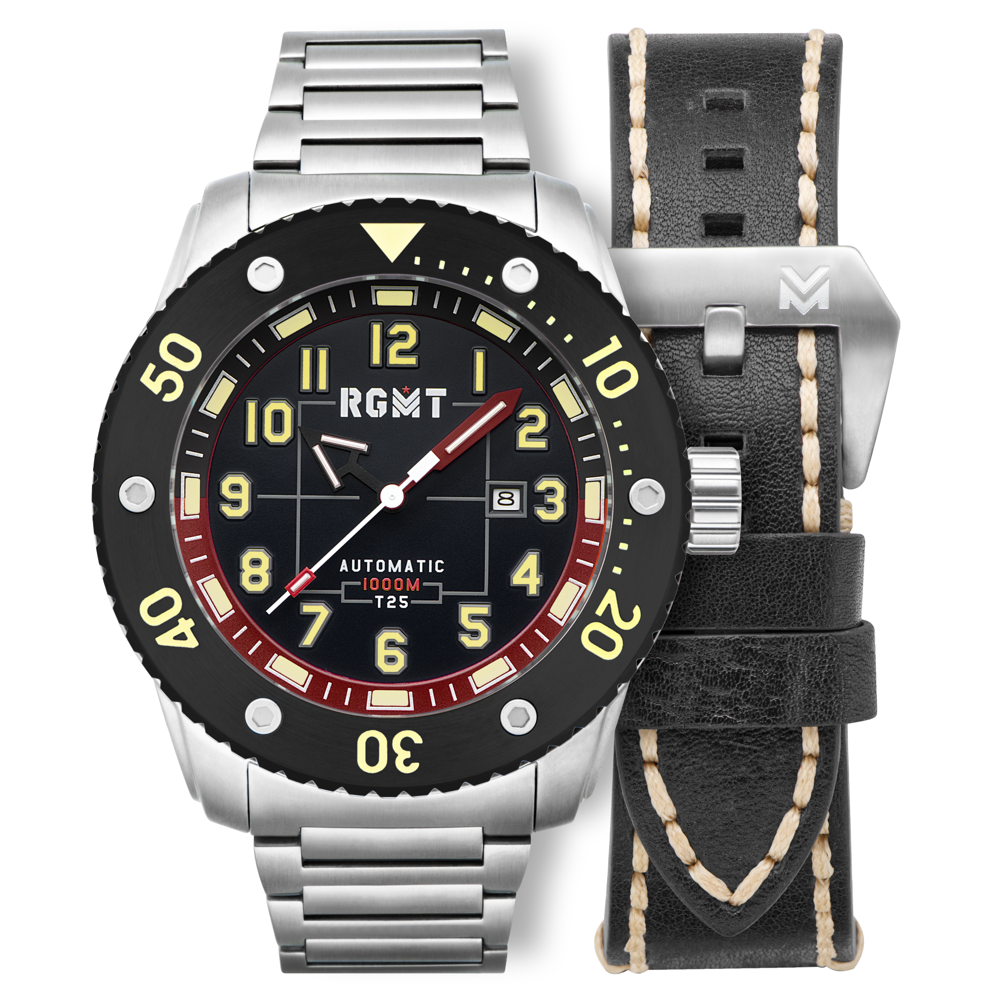 RGMT RGMT All-brite Tritium Automatic Men's Leather Black RG-8047-44