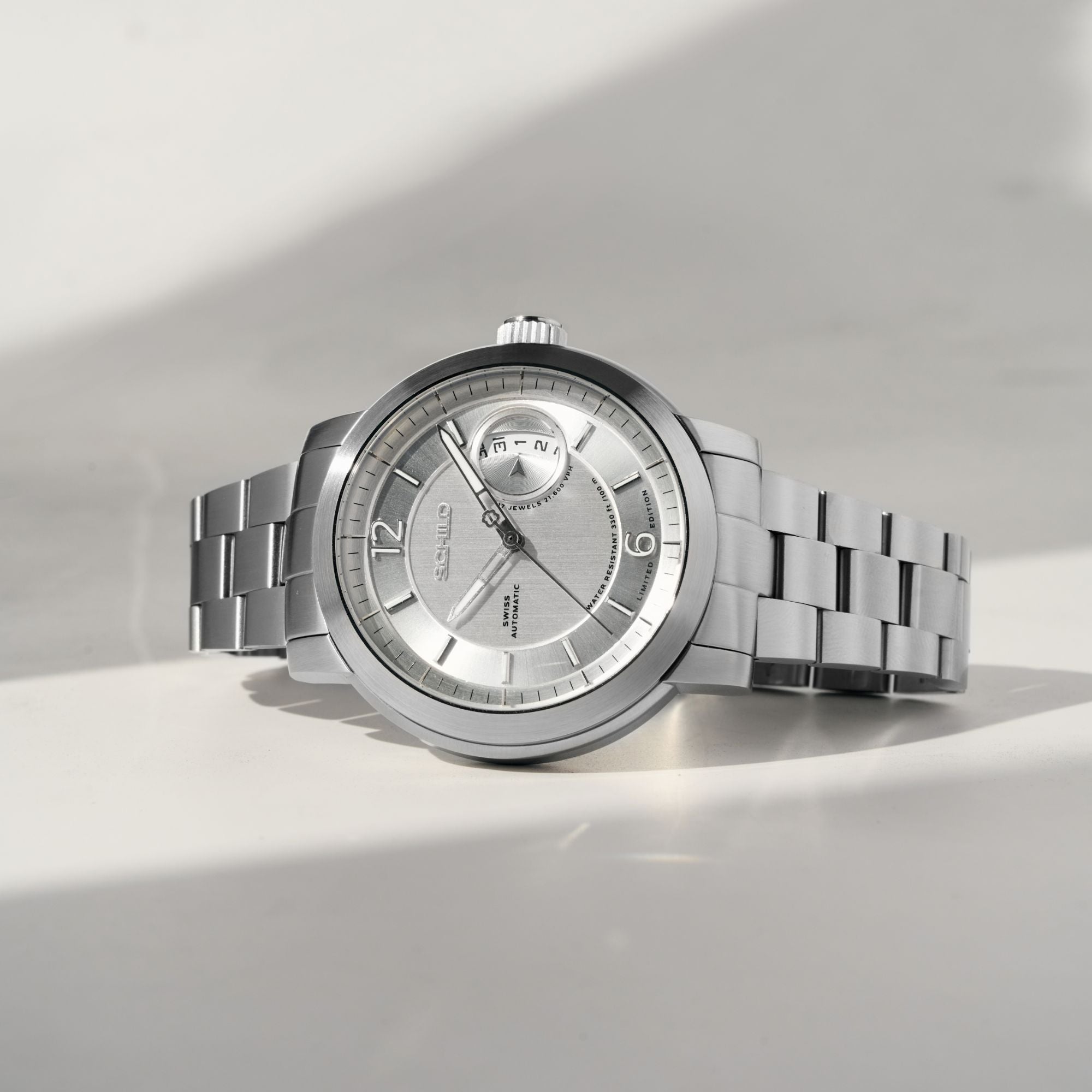 SCHILD Schild Heinrich Minimal Swiss Automatic Limited Edition Matt Silver Men's Watch SC-1015-11